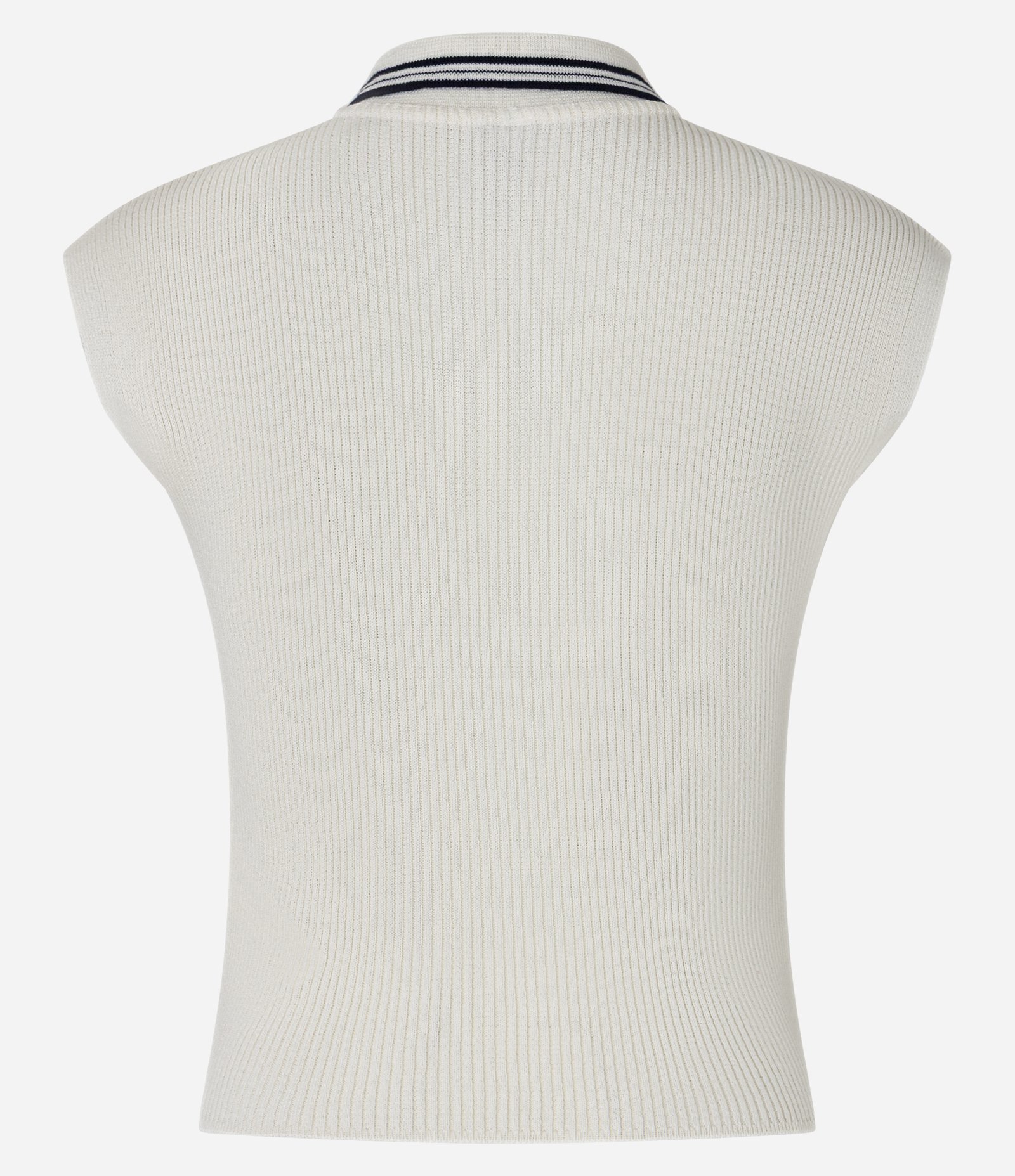 Blusa em Tricô com Gola Polo e Botões Off White 6