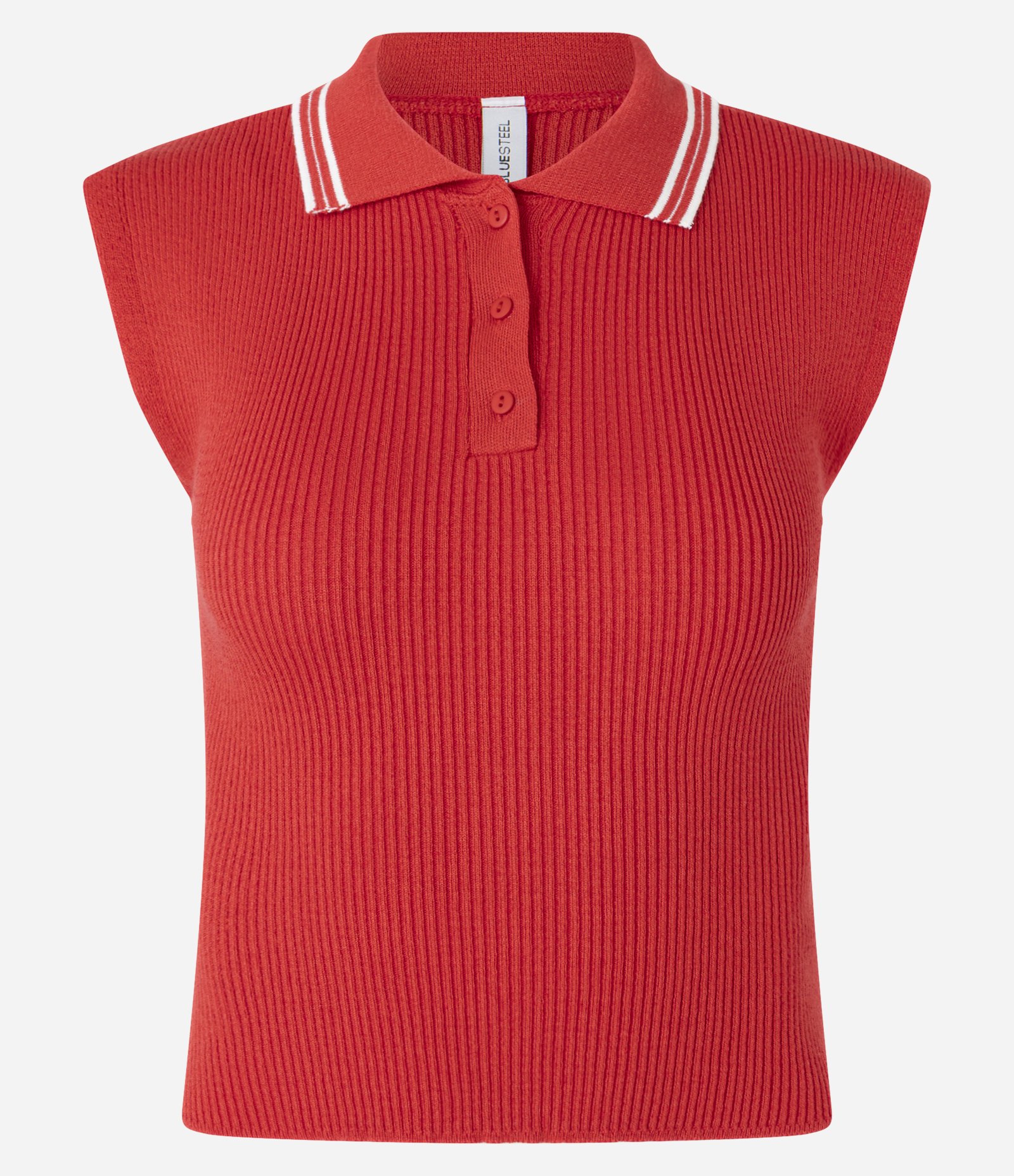 Blusa em Tricô com Gola Polo e Botões Vermelho 3