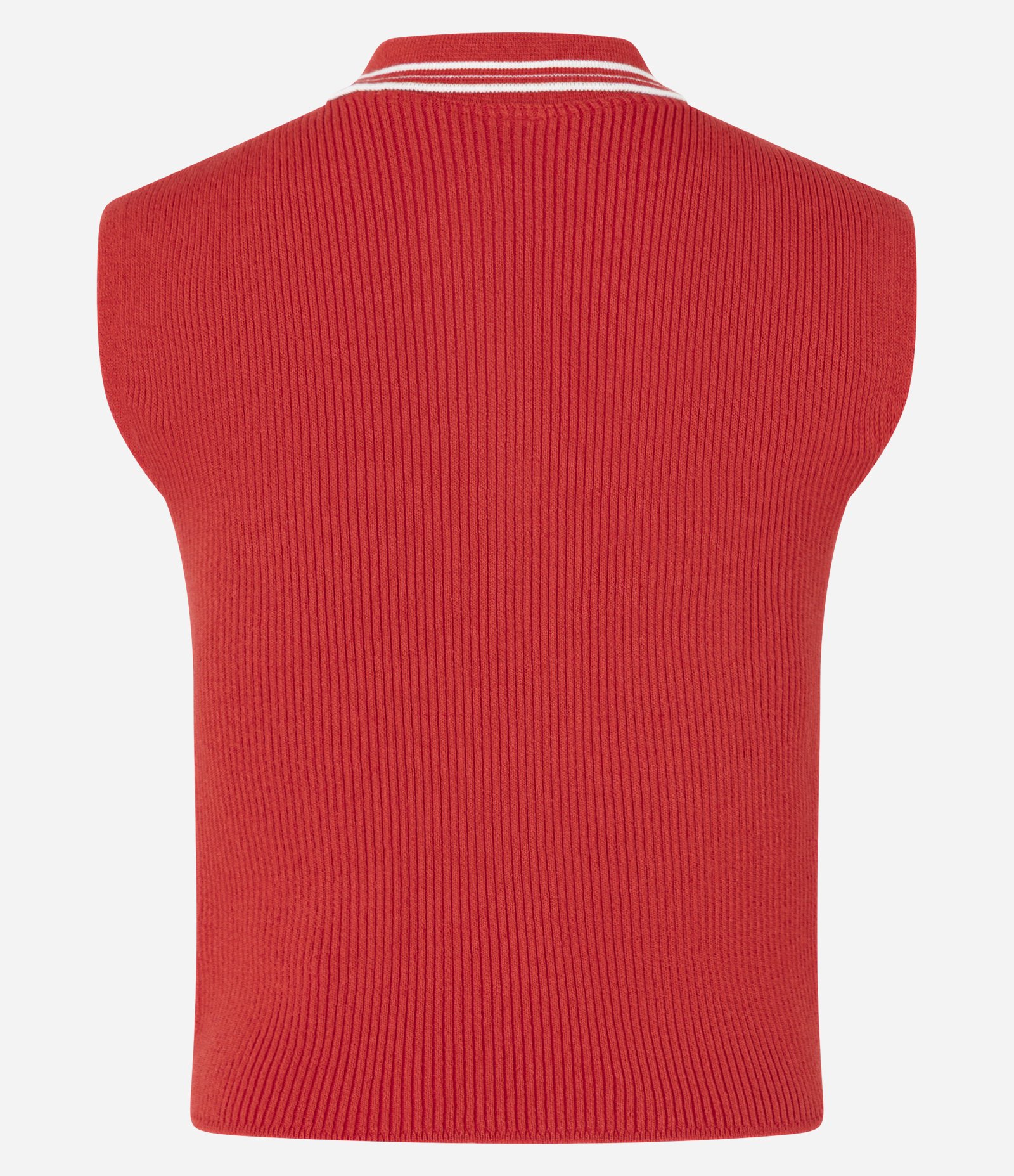 Blusa em Tricô com Gola Polo e Botões Vermelho 5