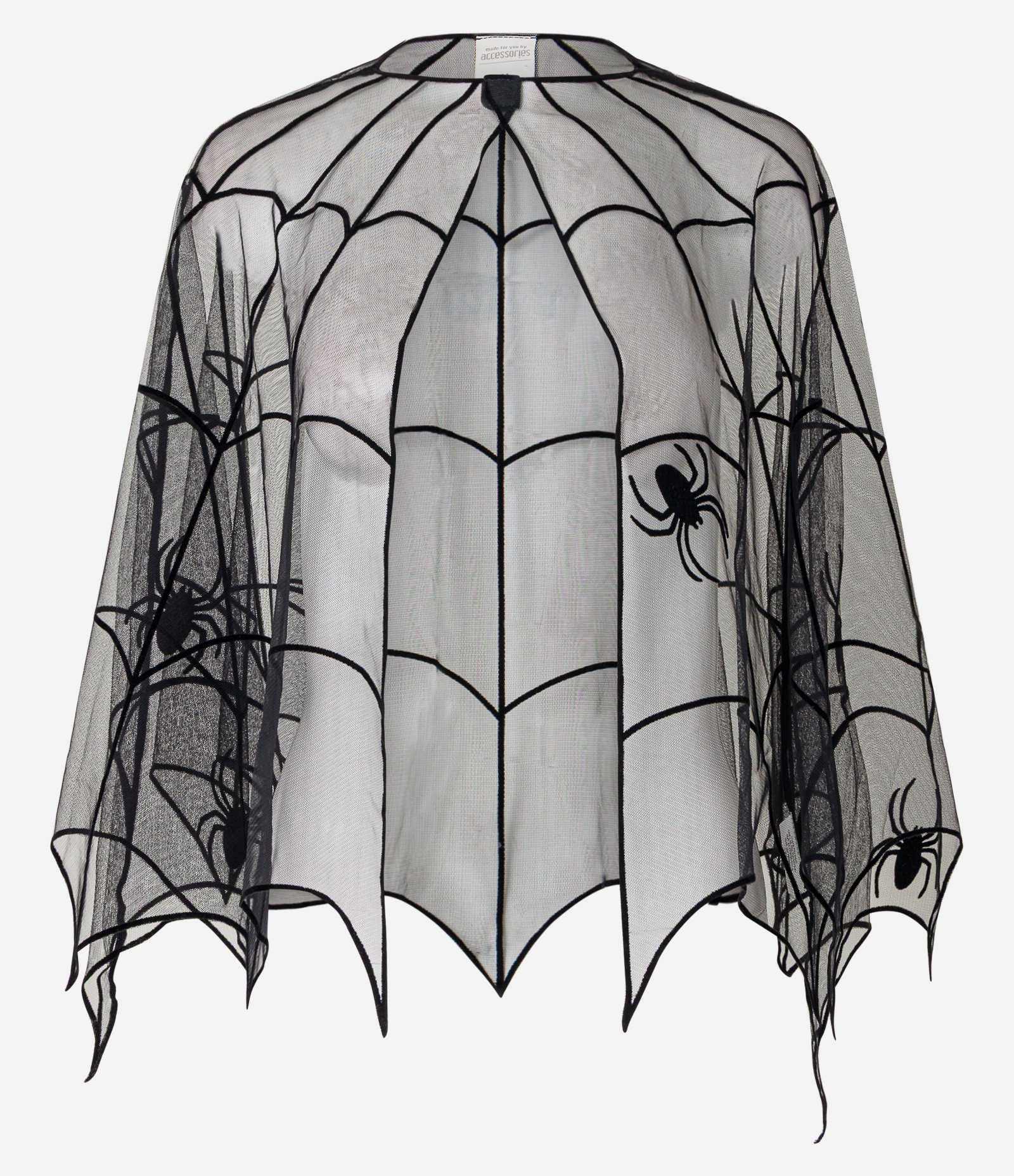 Acessório Infantil Capa com Bordado Teia de Aranhas - Tam Único Cinza 1