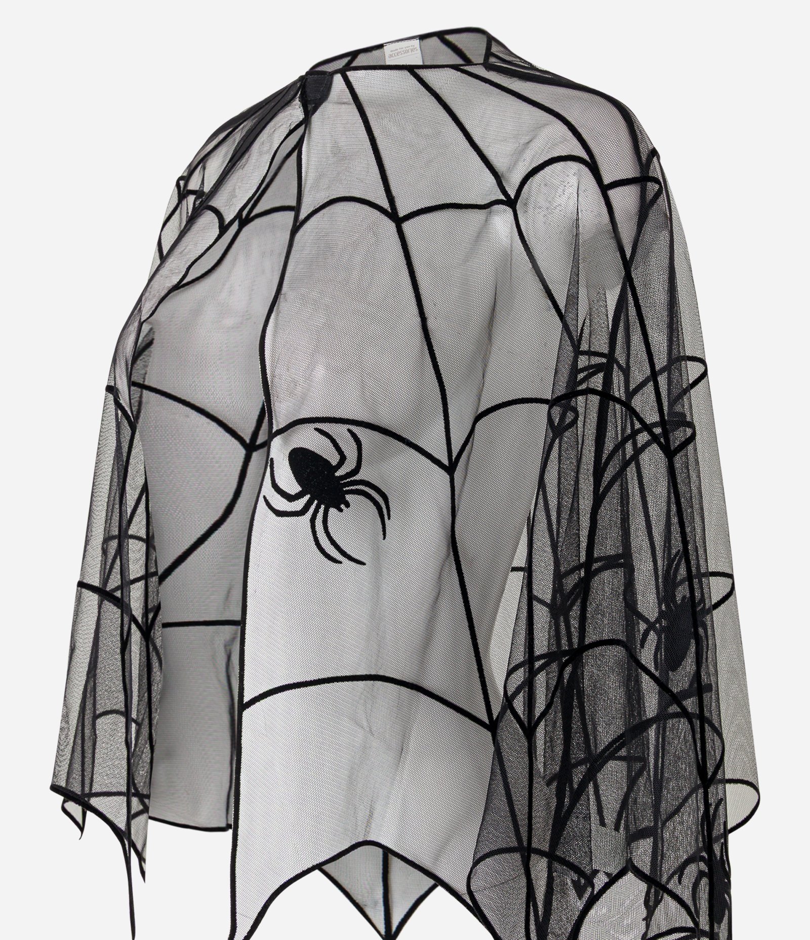 Acessório Infantil Capa com Bordado Teia de Aranhas - Tam Único Cinza 2