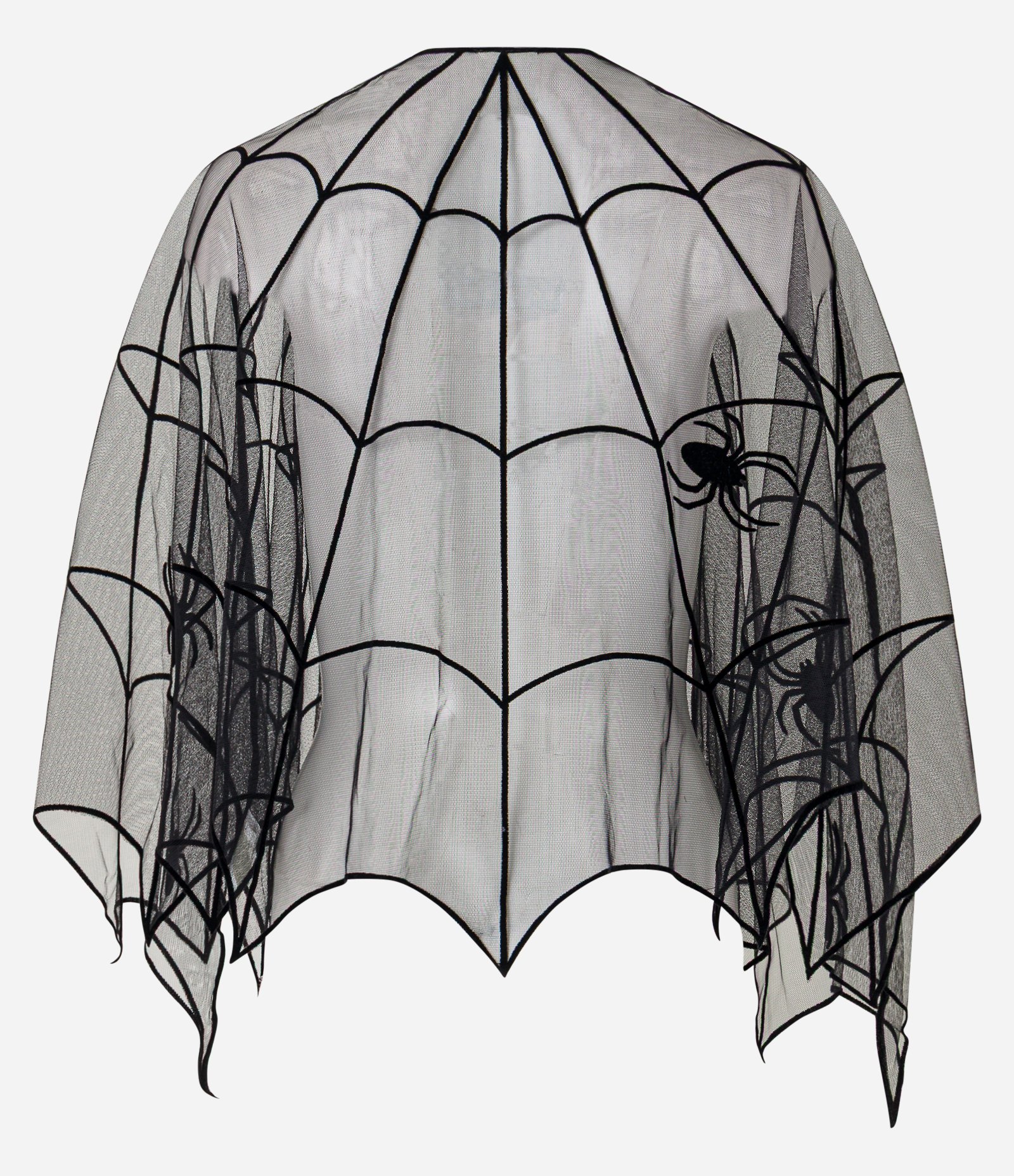 Acessório Infantil Capa com Bordado Teia de Aranhas - Tam Único Cinza 3