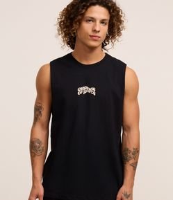 Regata Comfort em Algodão Estampa Lettering