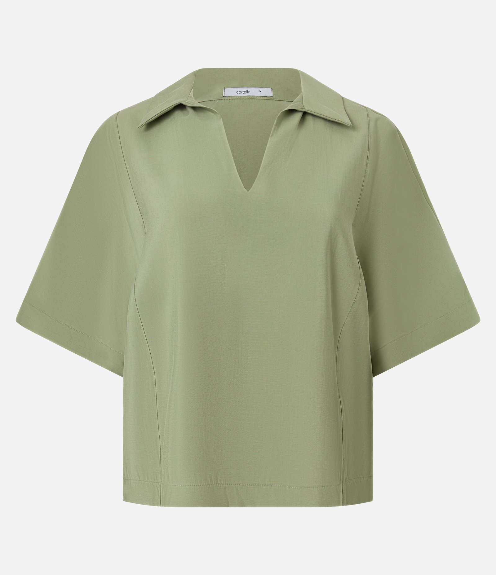 Blusa em Viscose com Recorte e Manga Ampla Verde Claro 5