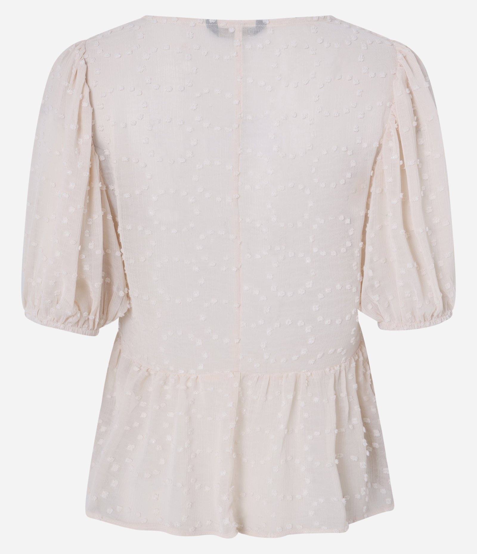 Blusa Alfaiatada com Efeito Plumeti e Babados Rosa 9