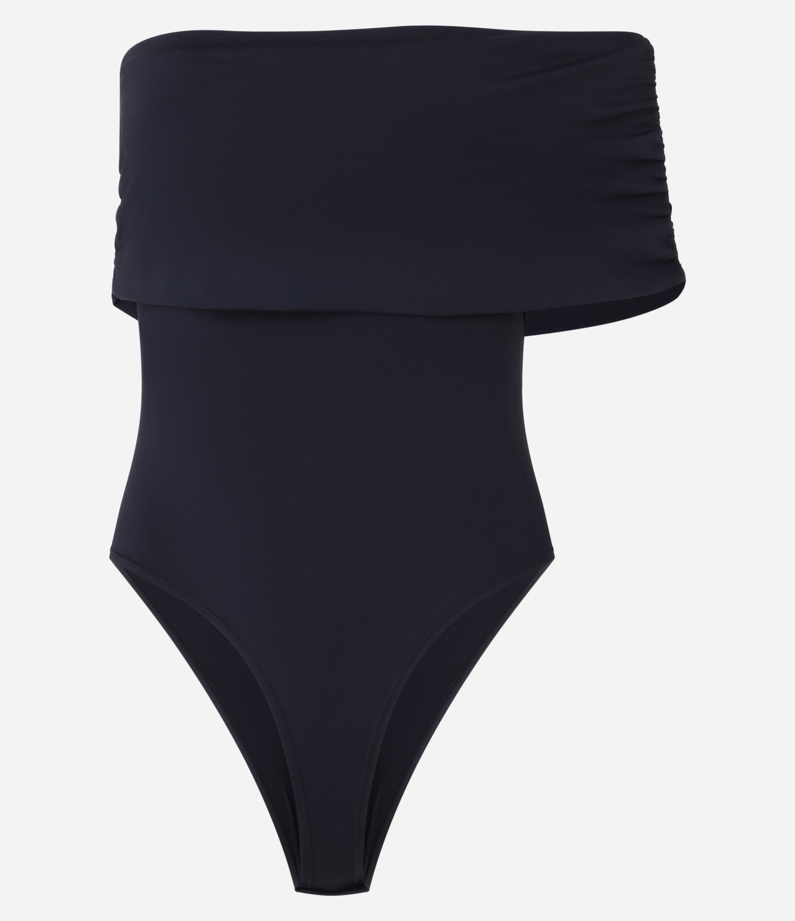 Body em Helanca com Ombro Só e Pala Dobrada Preto 5