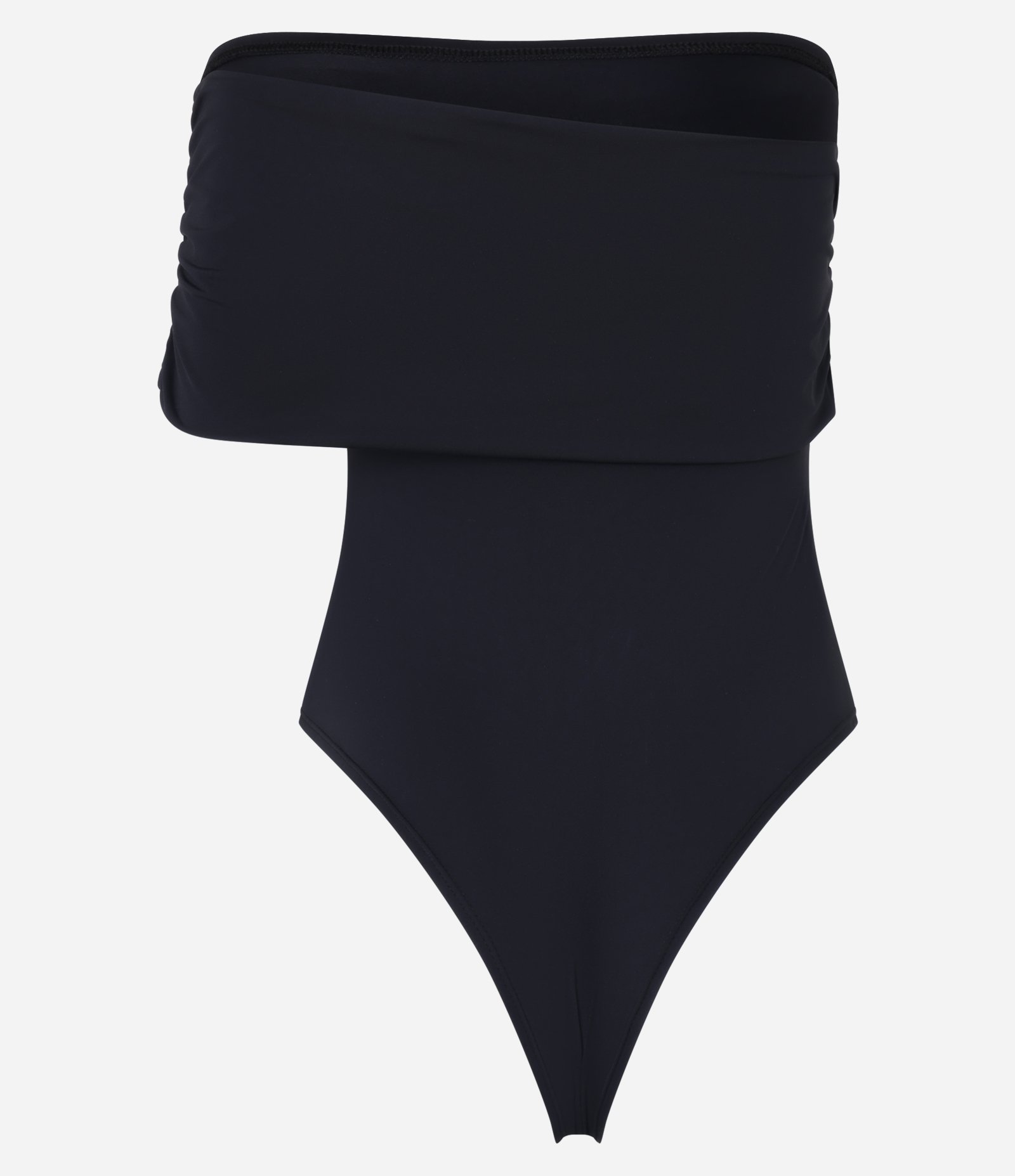 Body em Helanca com Ombro Só e Pala Dobrada Preto 6