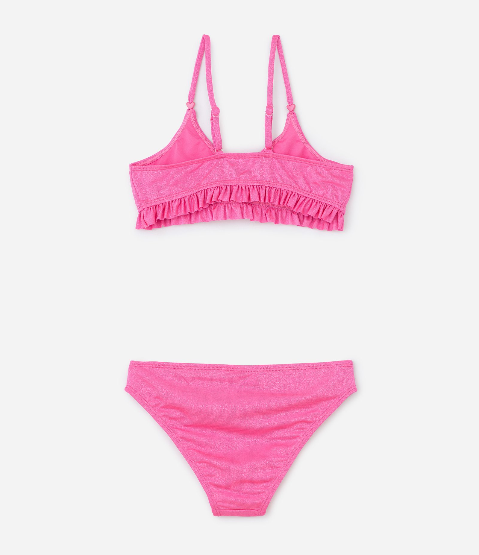 Biquíni Infantil com Babadinhos e Brilhos - Tam 9 a 16 Anos Rosa 2