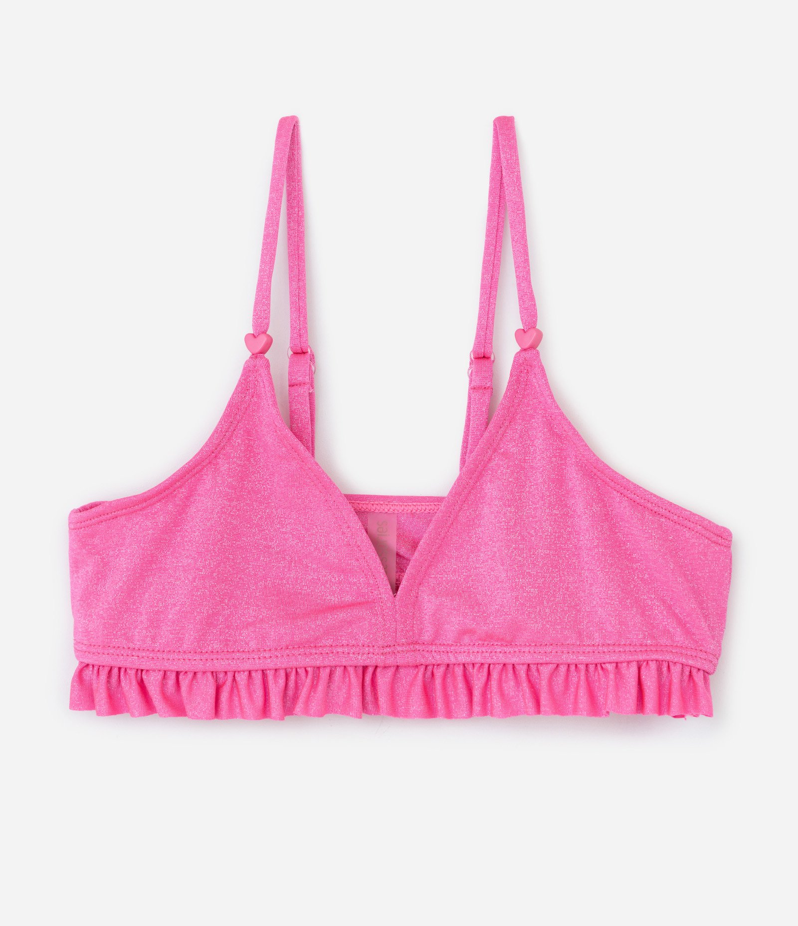 Biquíni Infantil com Babadinhos e Brilhos - Tam 9 a 16 Anos Rosa 3