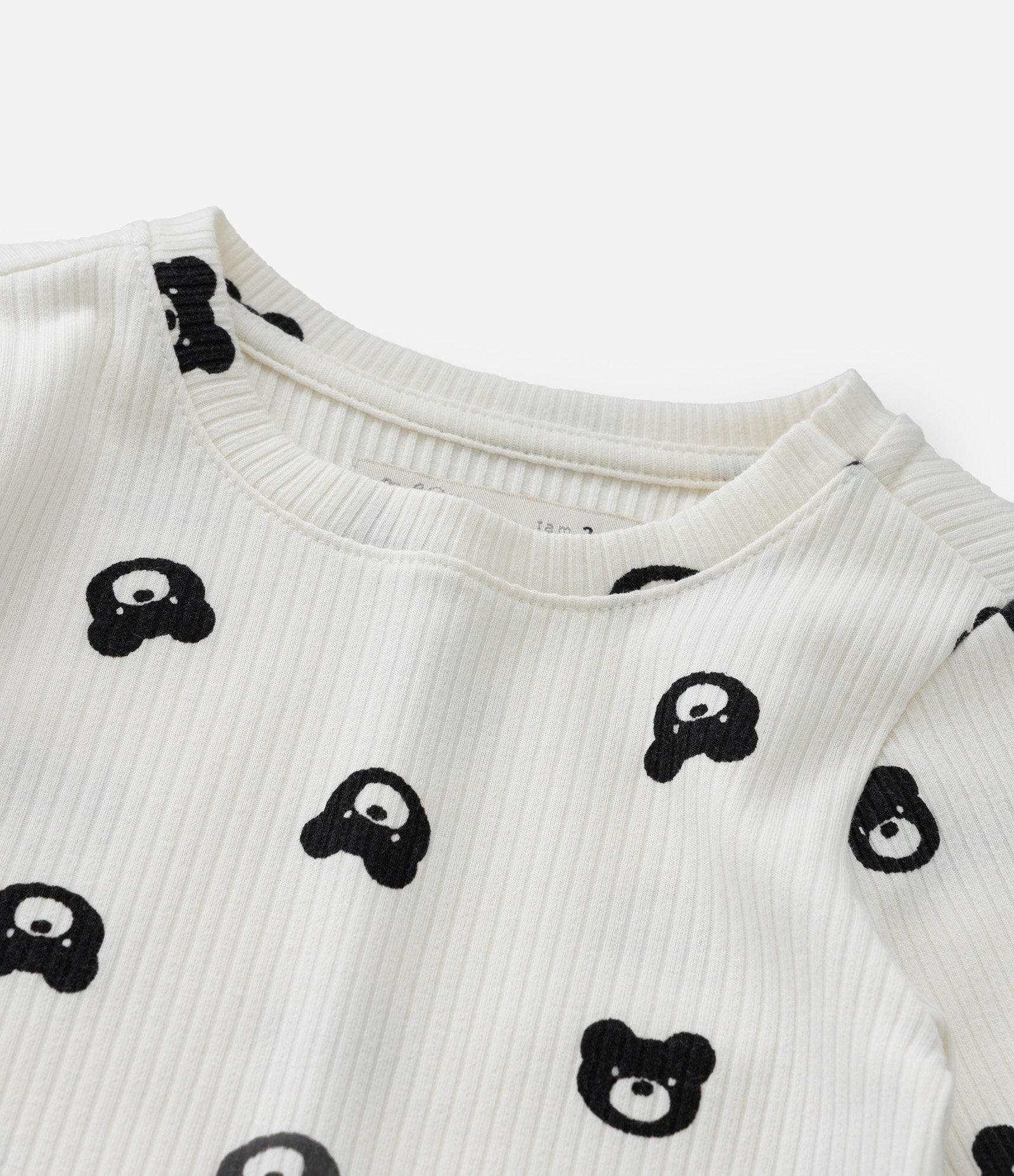 Blusa Infantil Canelada com Estampa Urso - Tam 1 a 6  Anos Branco 4