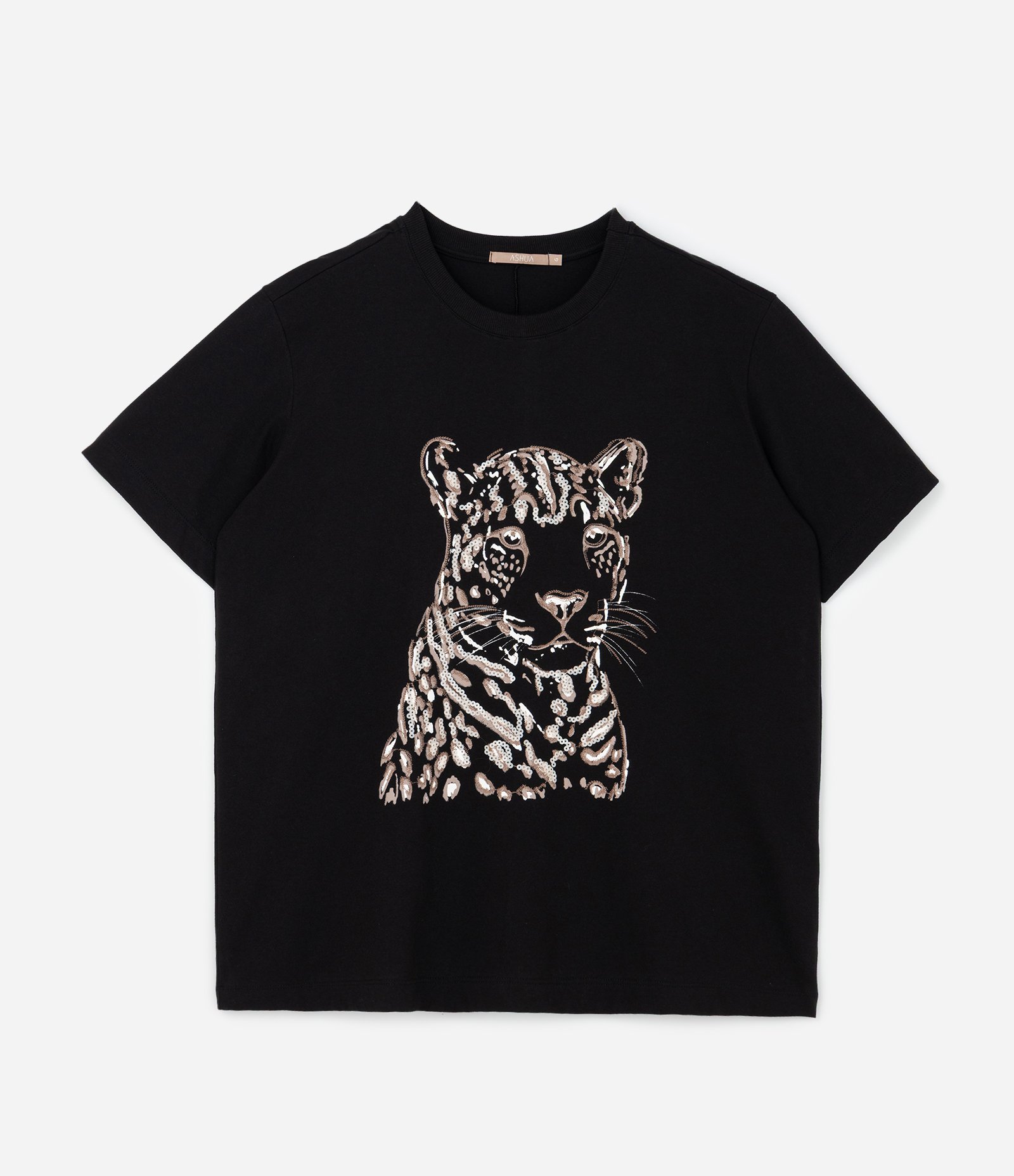 Blusa com Animal Print e Onça Bordada com Paetês Curve & Plus Size Preto 3