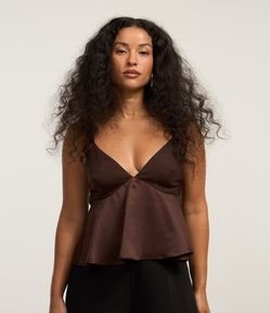 Blusa Godê Acetinada com Alcinhas Finas