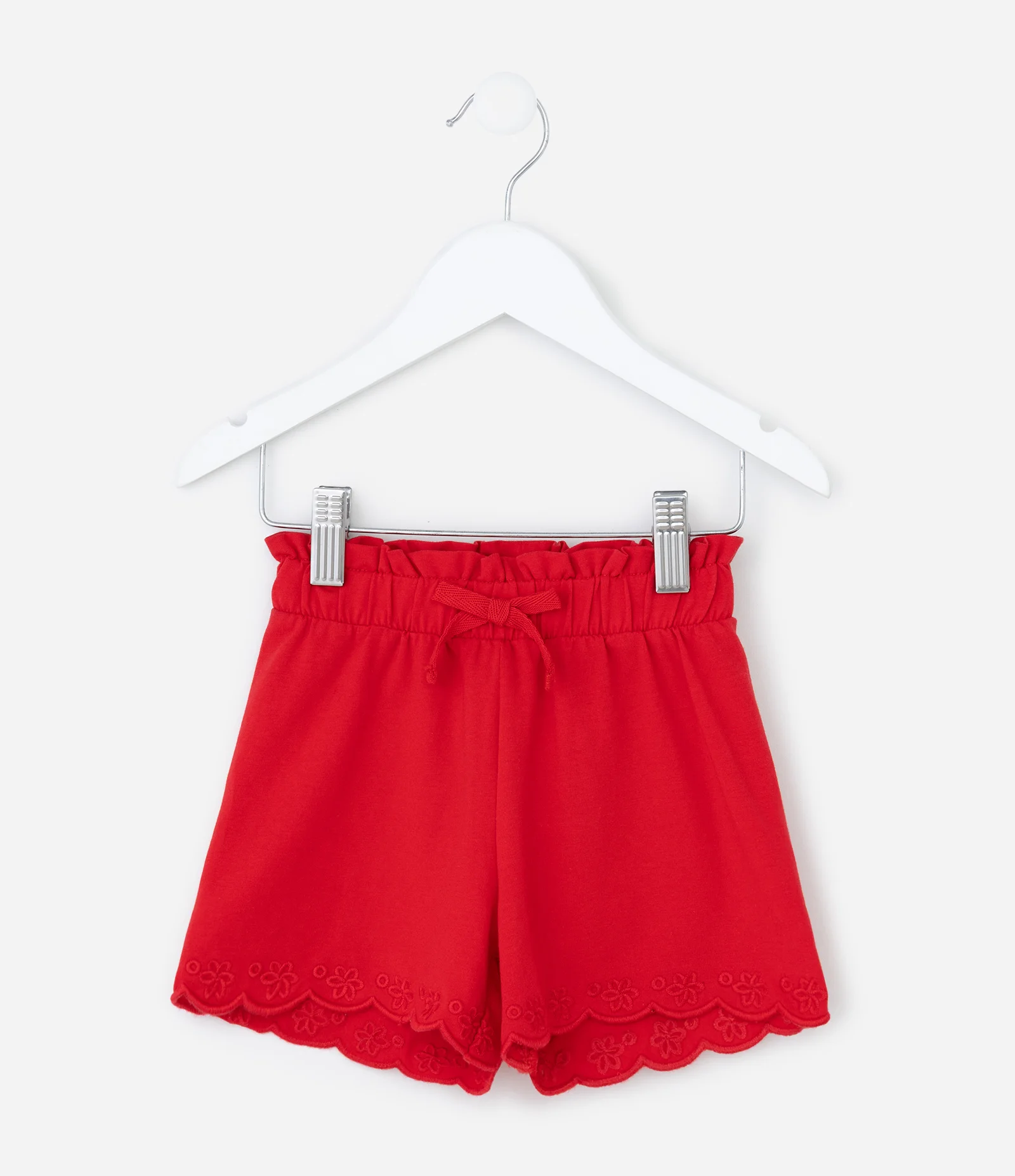 Short Clochard Infantil com Babadinho - Tam 1 a 6 Anos Vermelho 2