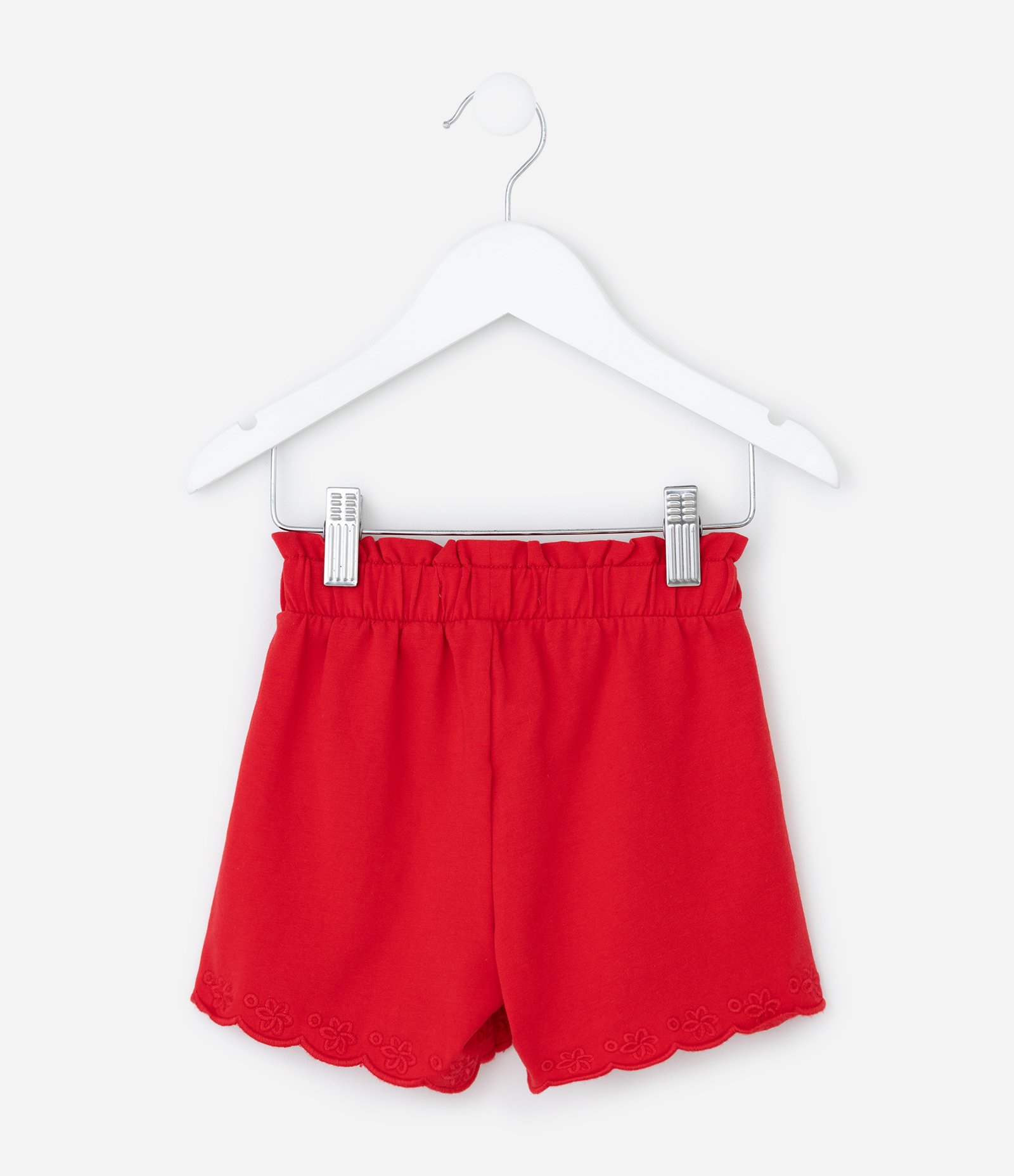 Short Clochard Infantil com Babadinho - Tam 1 a 6 Anos Vermelho 3
