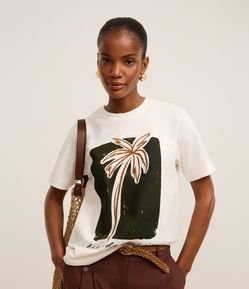 Blusa em Algodão com Estampa Coqueiro Dias de Verão
