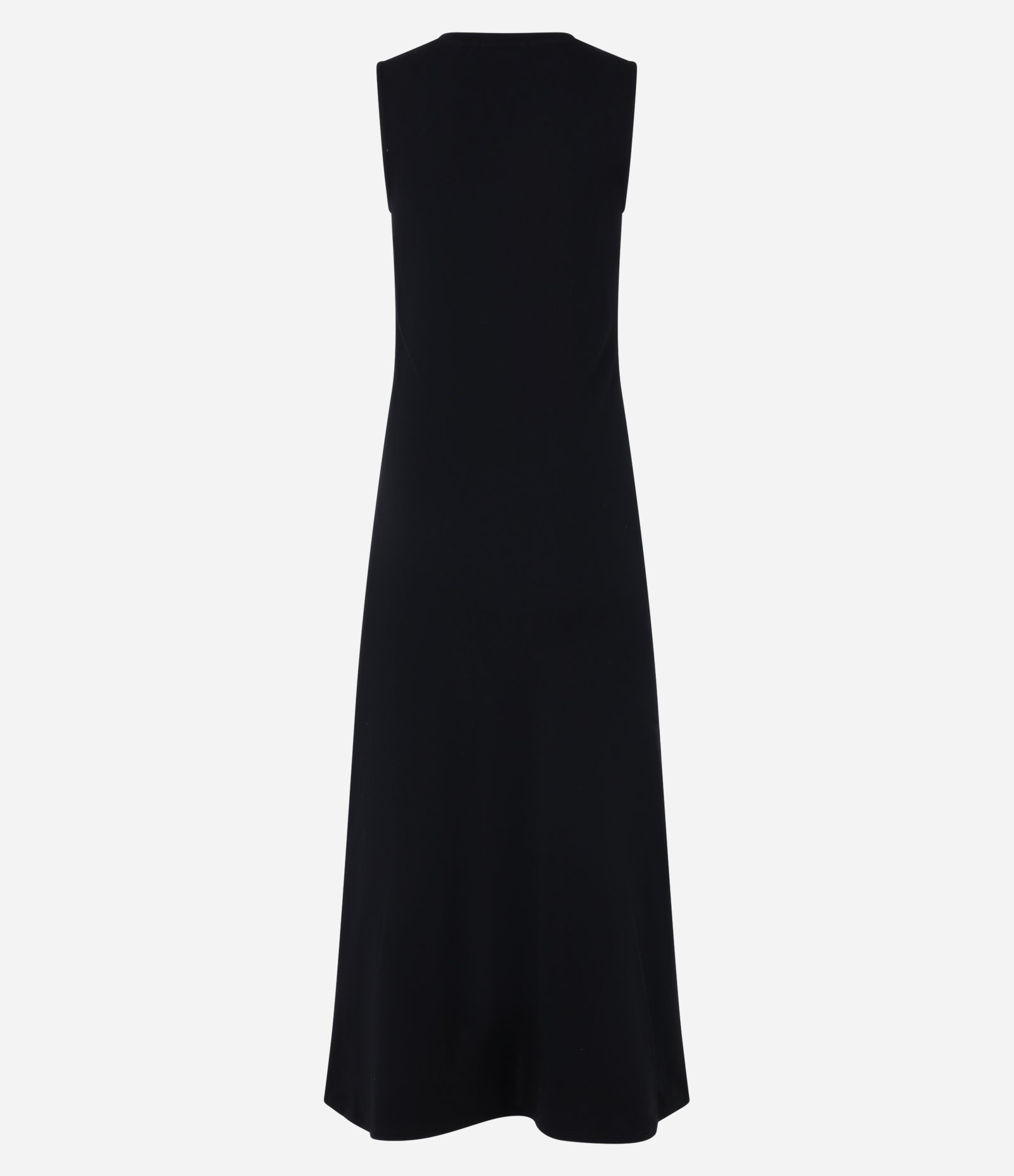 Vestido Evasê Longo em Algodão com Decote U Preto 8