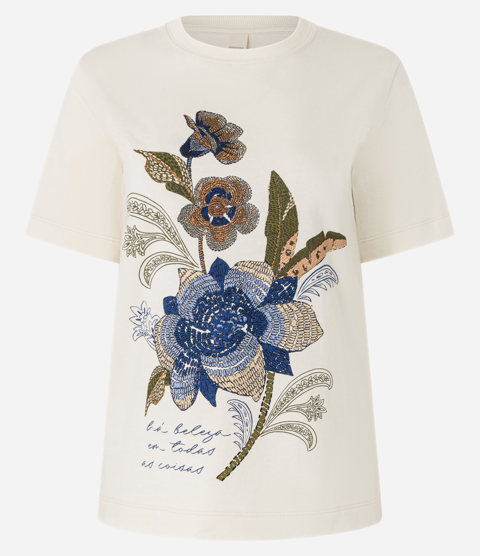 Blusa Slim em Algodão com Estampa Beleza em Todas As Coisas Bege 5