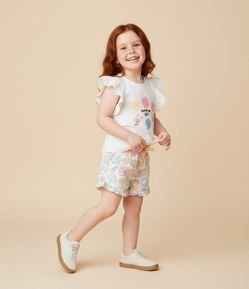 Short Infantil em Microfibra com Estampa Fundo do Mar - Tam 1 a 6 Anos