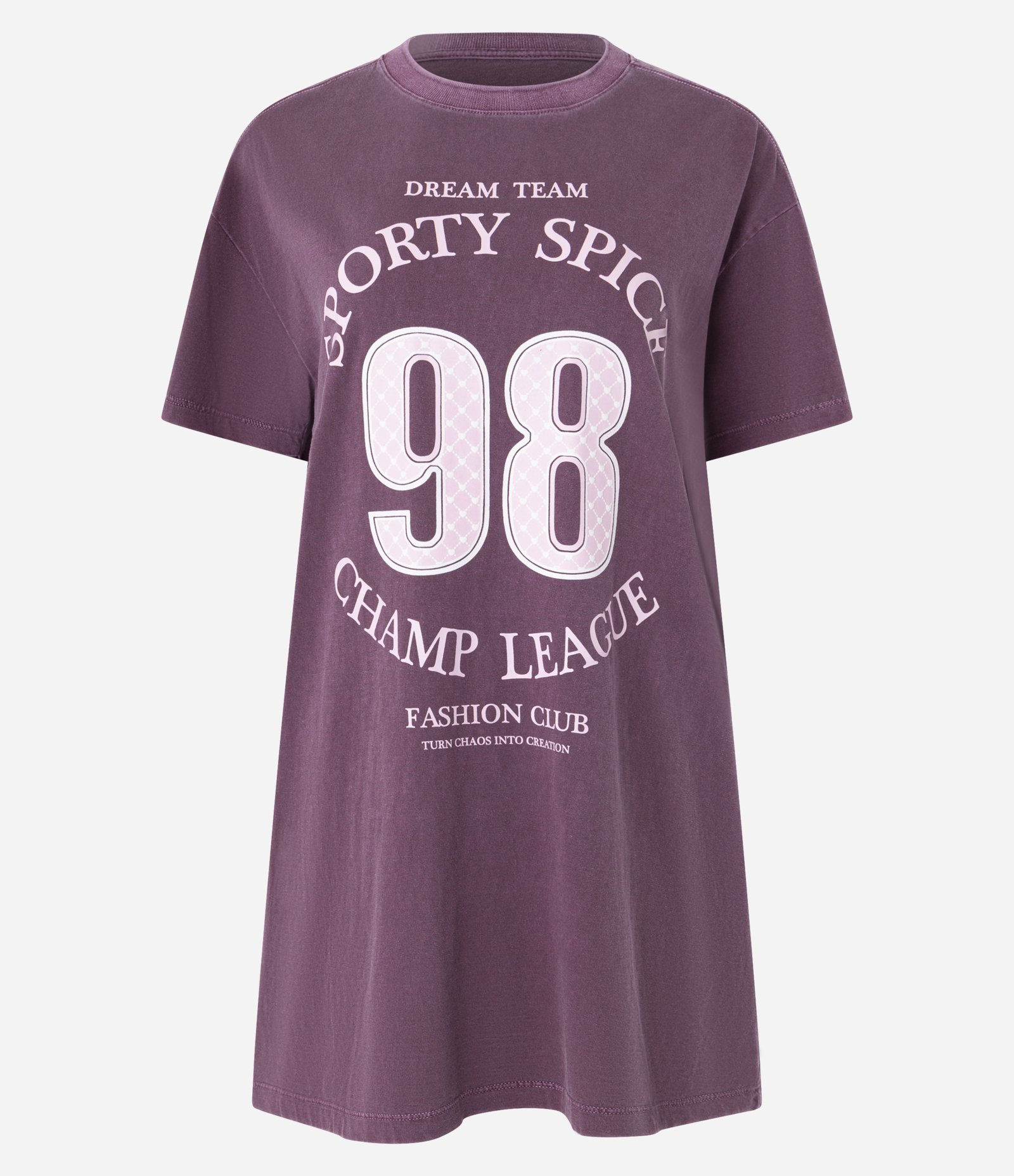 Camisola T-Shirt em Algodão Estonado com Estampa Sporty Spice 98 Roxo 4