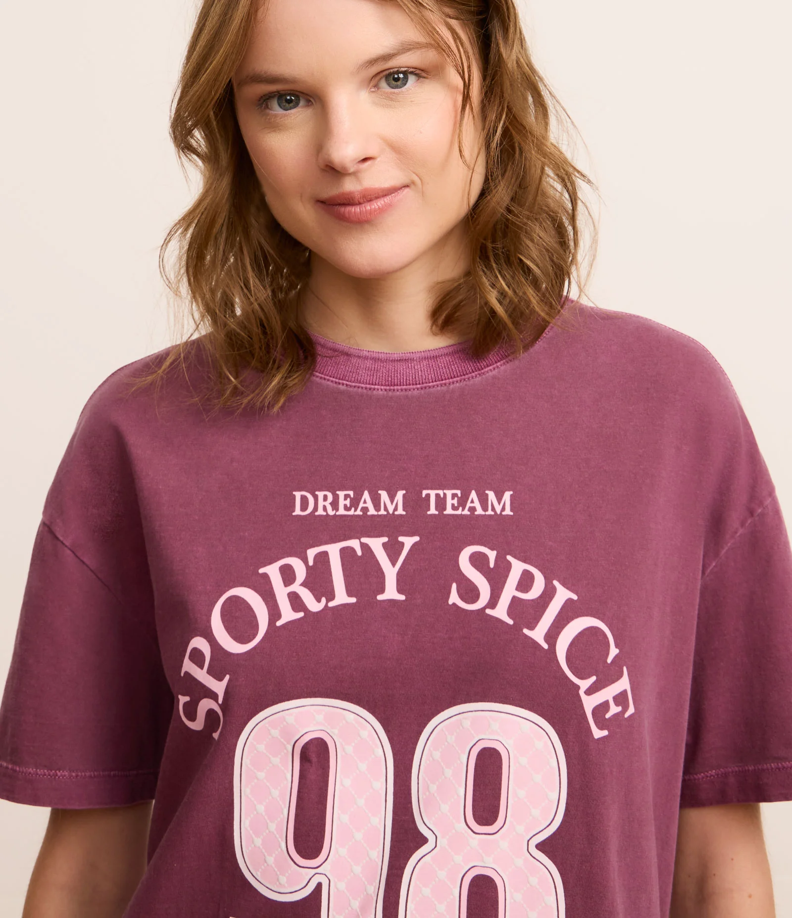 Camisola T-Shirt em Algodão Estonado com Estampa Sporty Spice 98 Roxo 2