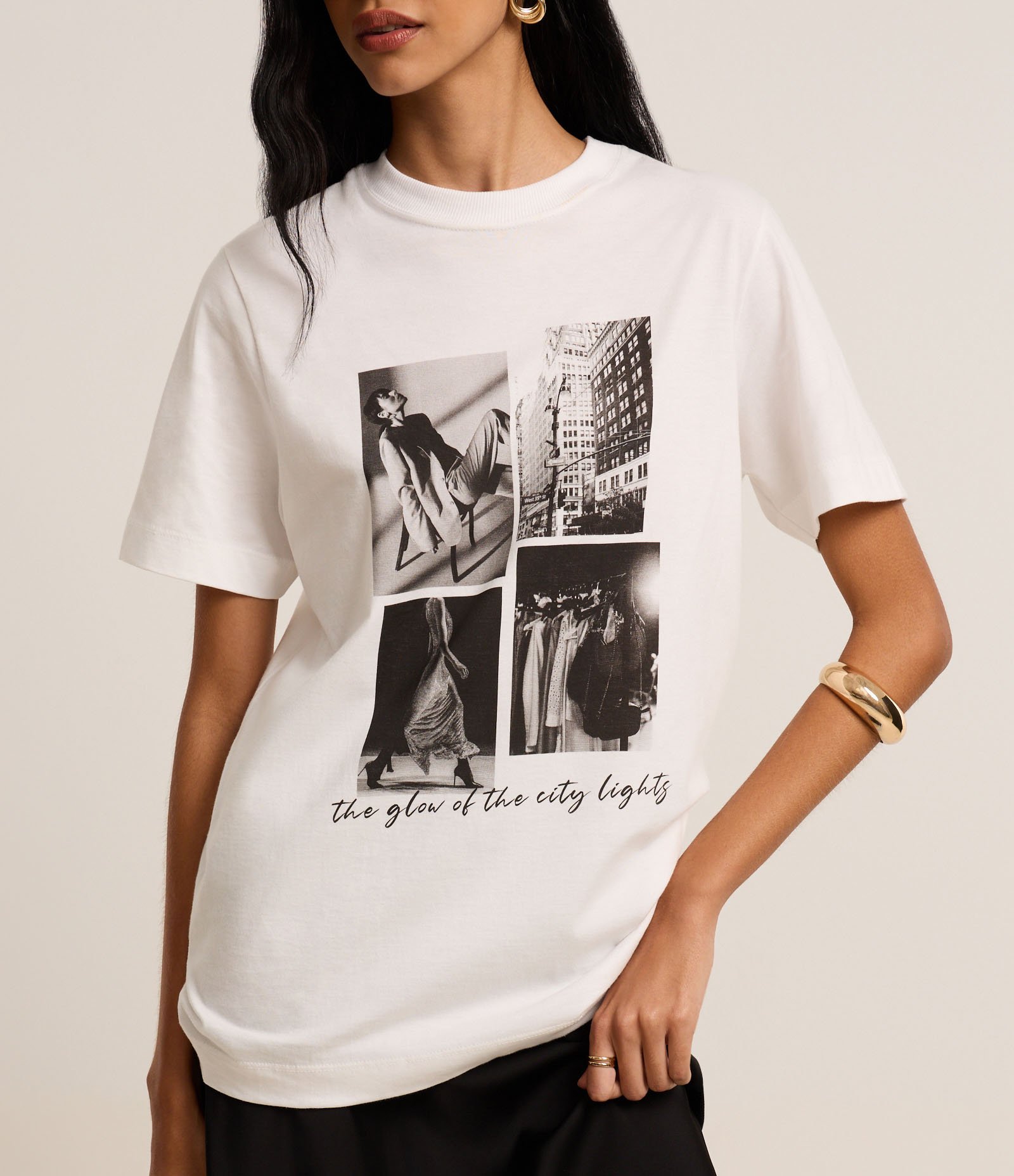 Camiseta em Algodão com Estampa Fotoprint Fashion Branco 3