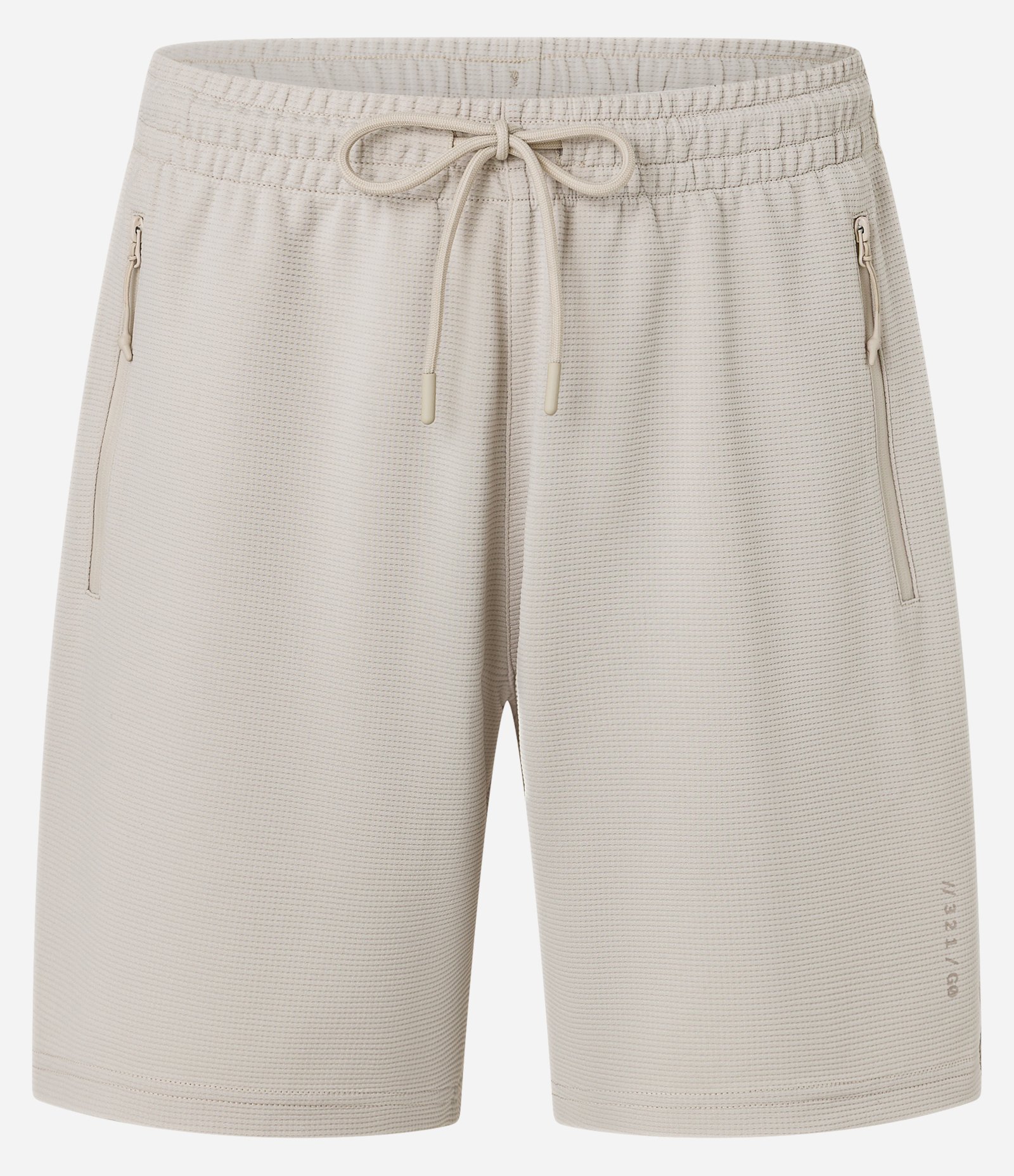 Bermuda Esportiva Texturizada com Cós Elástico e Zíper no Bolso Bege 7