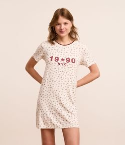 Camisola Curta em Viscose com Estampa de Corações