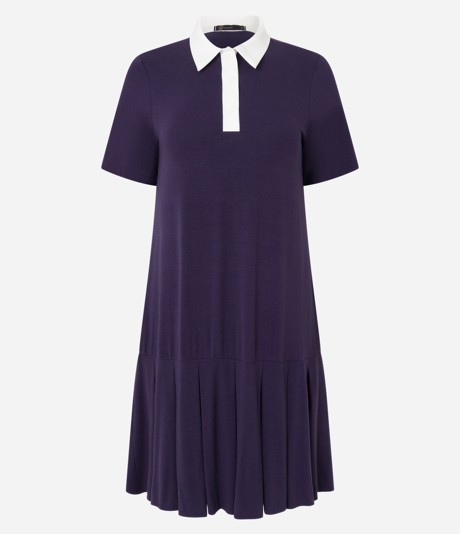 Vestido Curto Sportcore em Ribana com Gola Polo Roxo 6