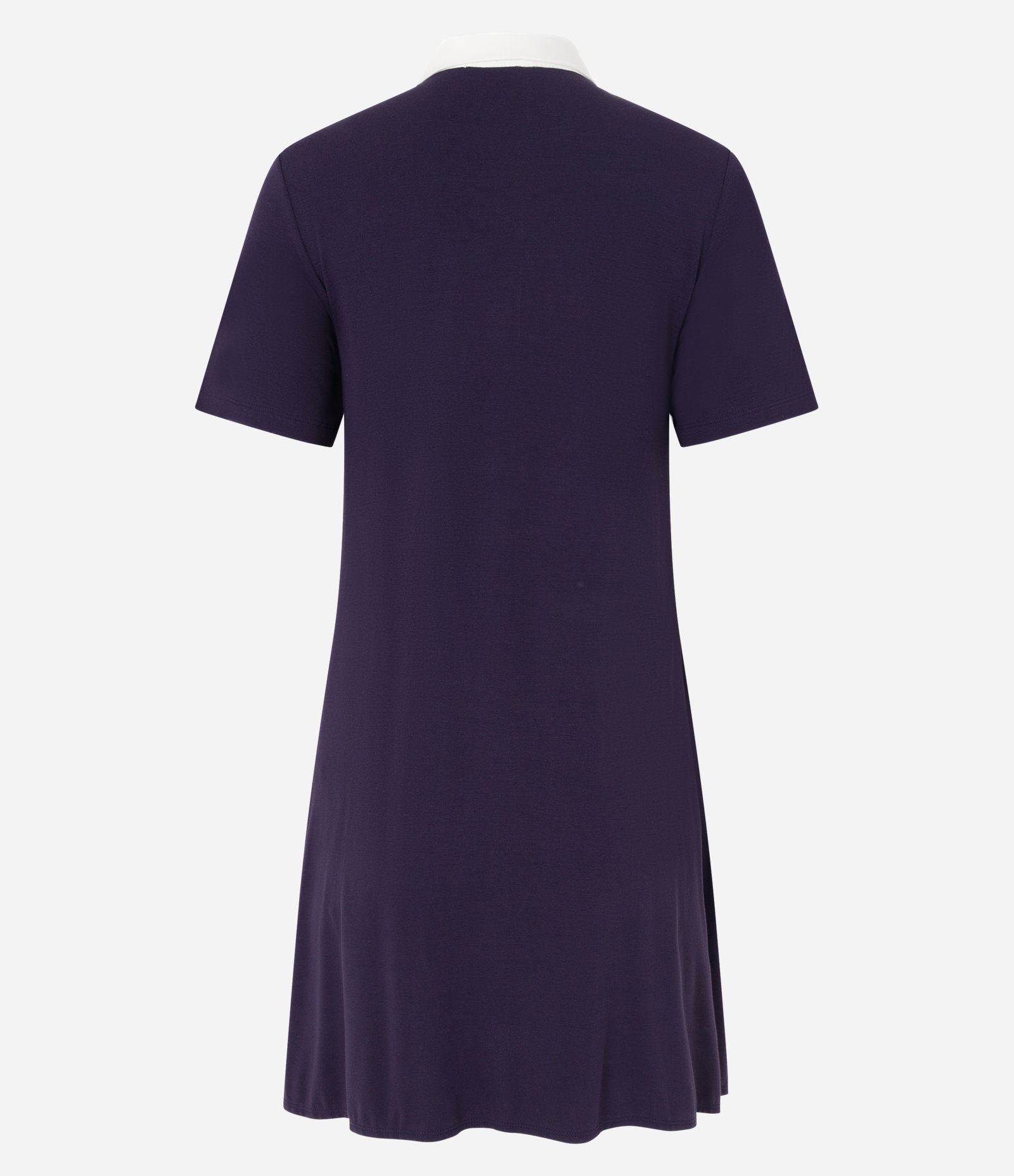 Vestido Curto Sportcore em Ribana com Gola Polo Roxo 7
