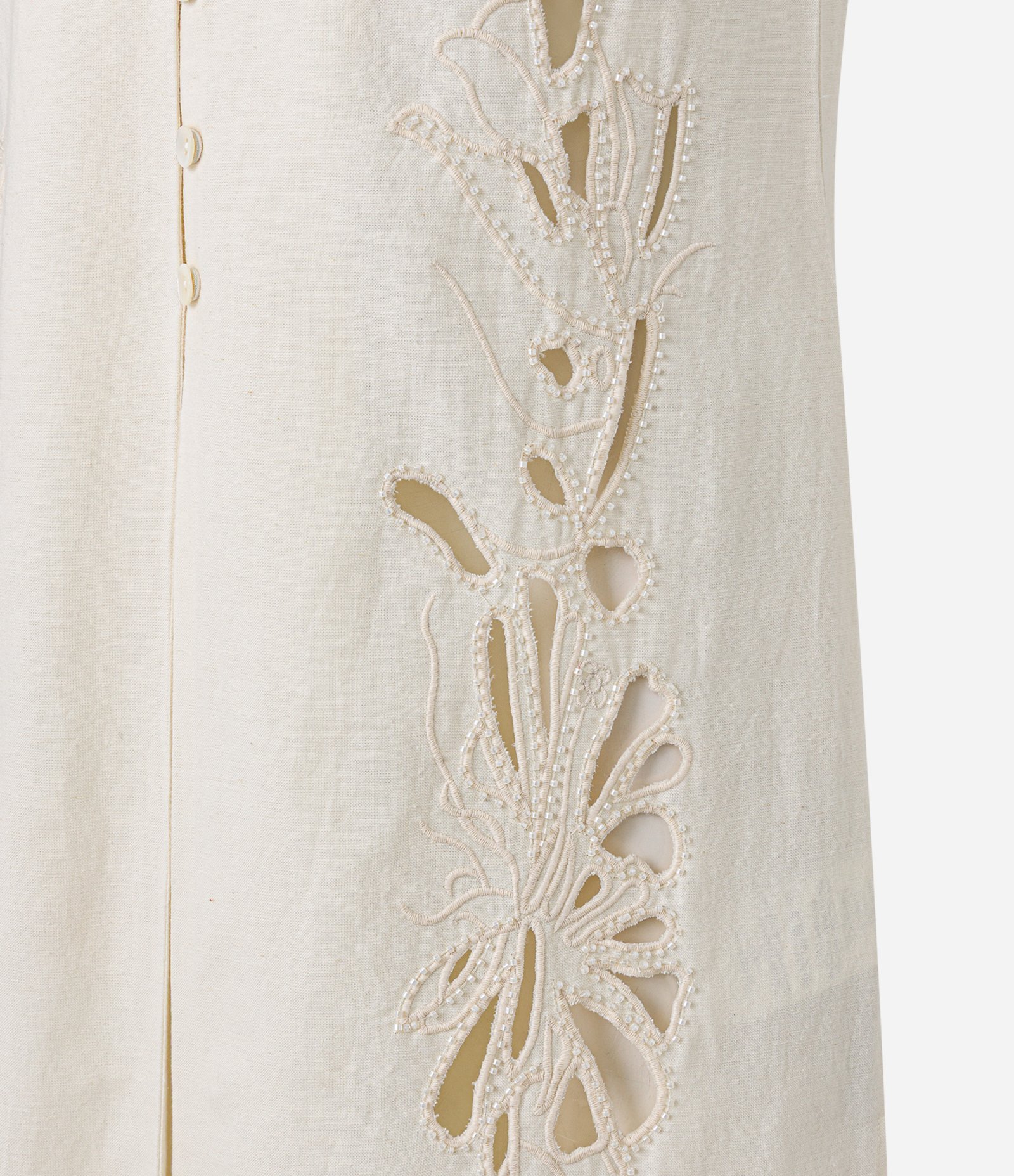 Blusa Túnica em Viscose com Bordado Floral Vazado Off White 8