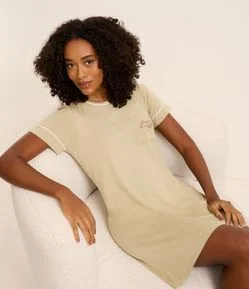 Camisola em Viscose com Bolsinho Bordado Lovely