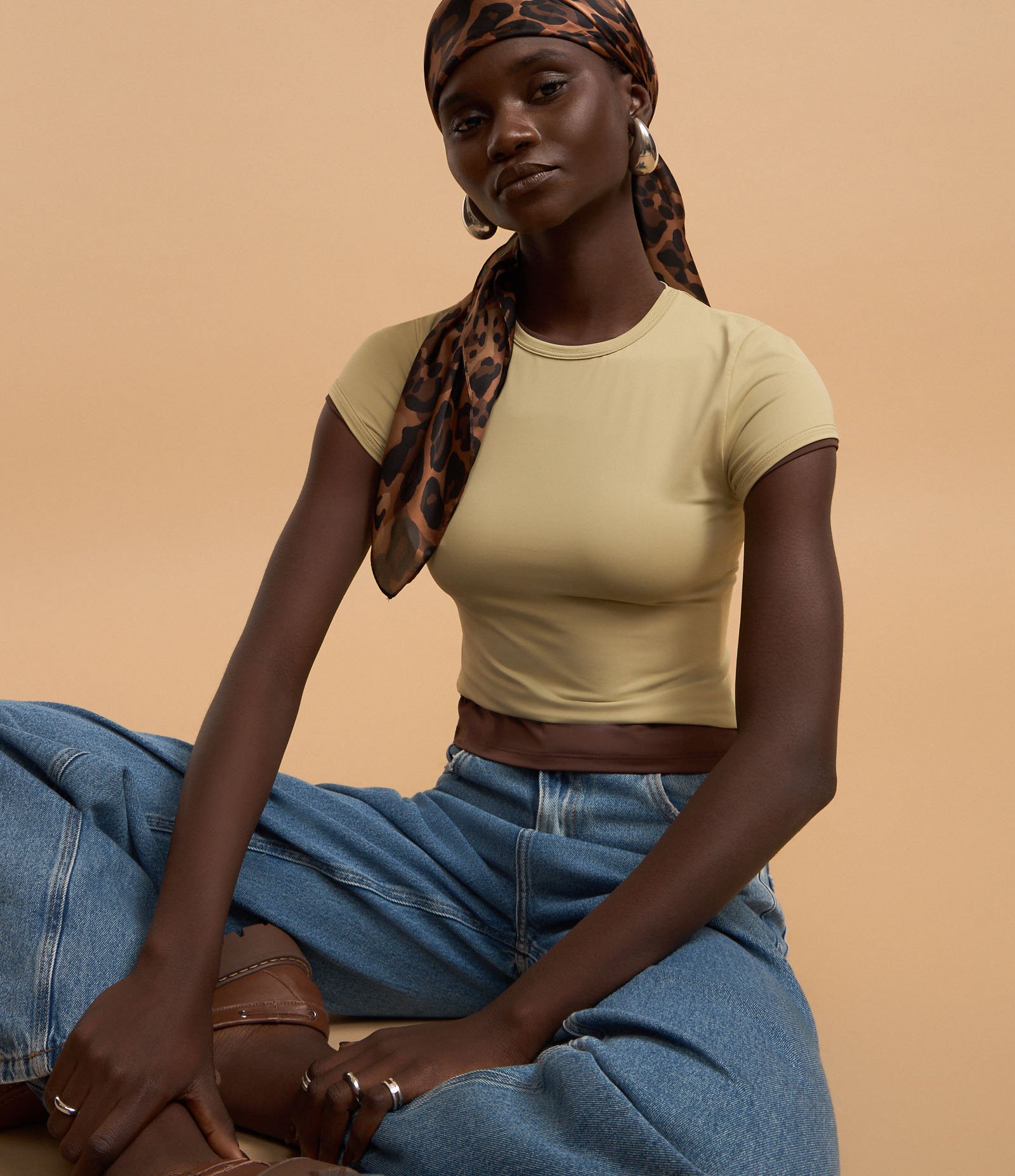 Blusa Básica em Poliamida com Manga Curta Verde 3