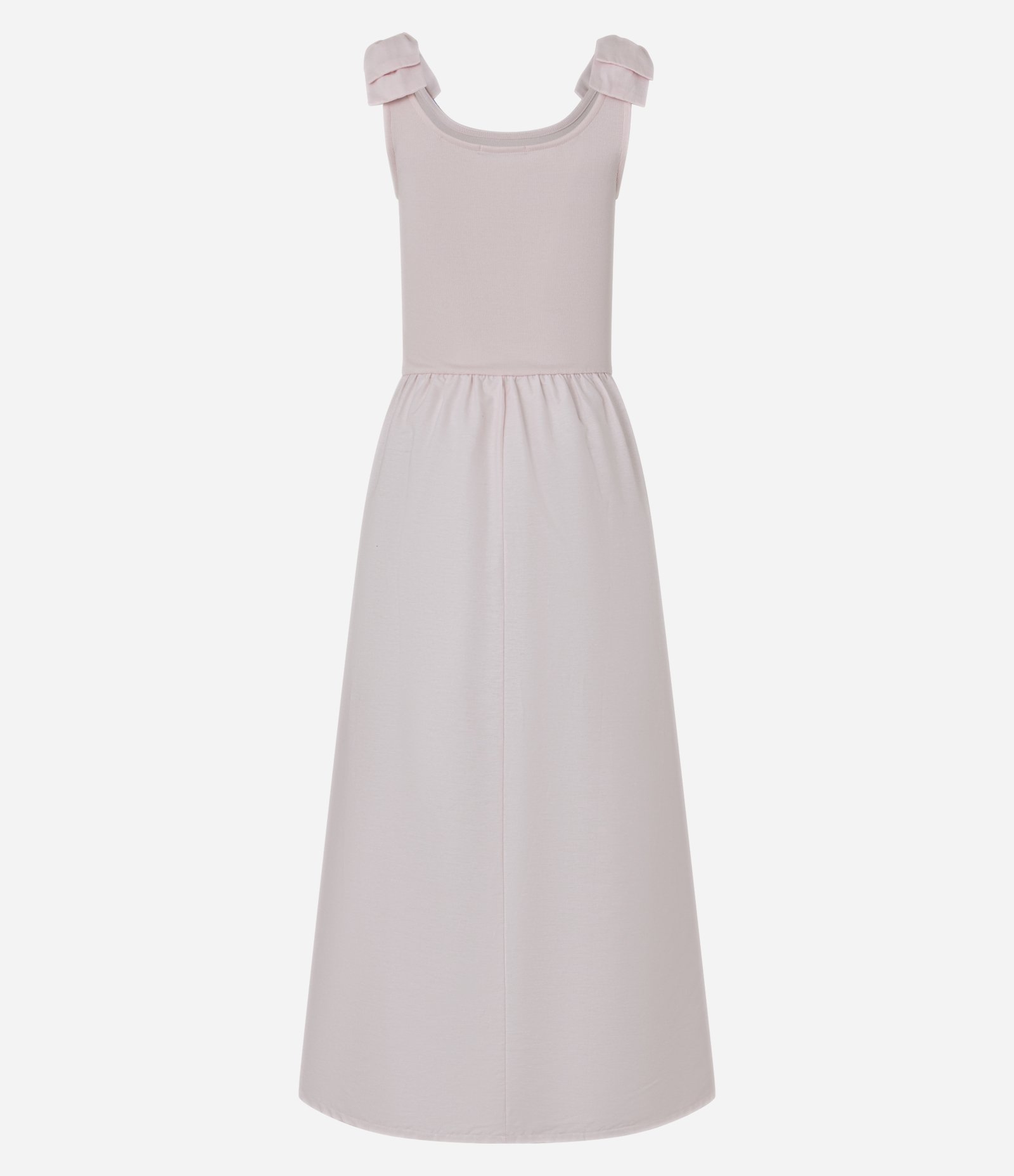 Vestido Midi em Ribana com Laço no Ombro Rosa 7