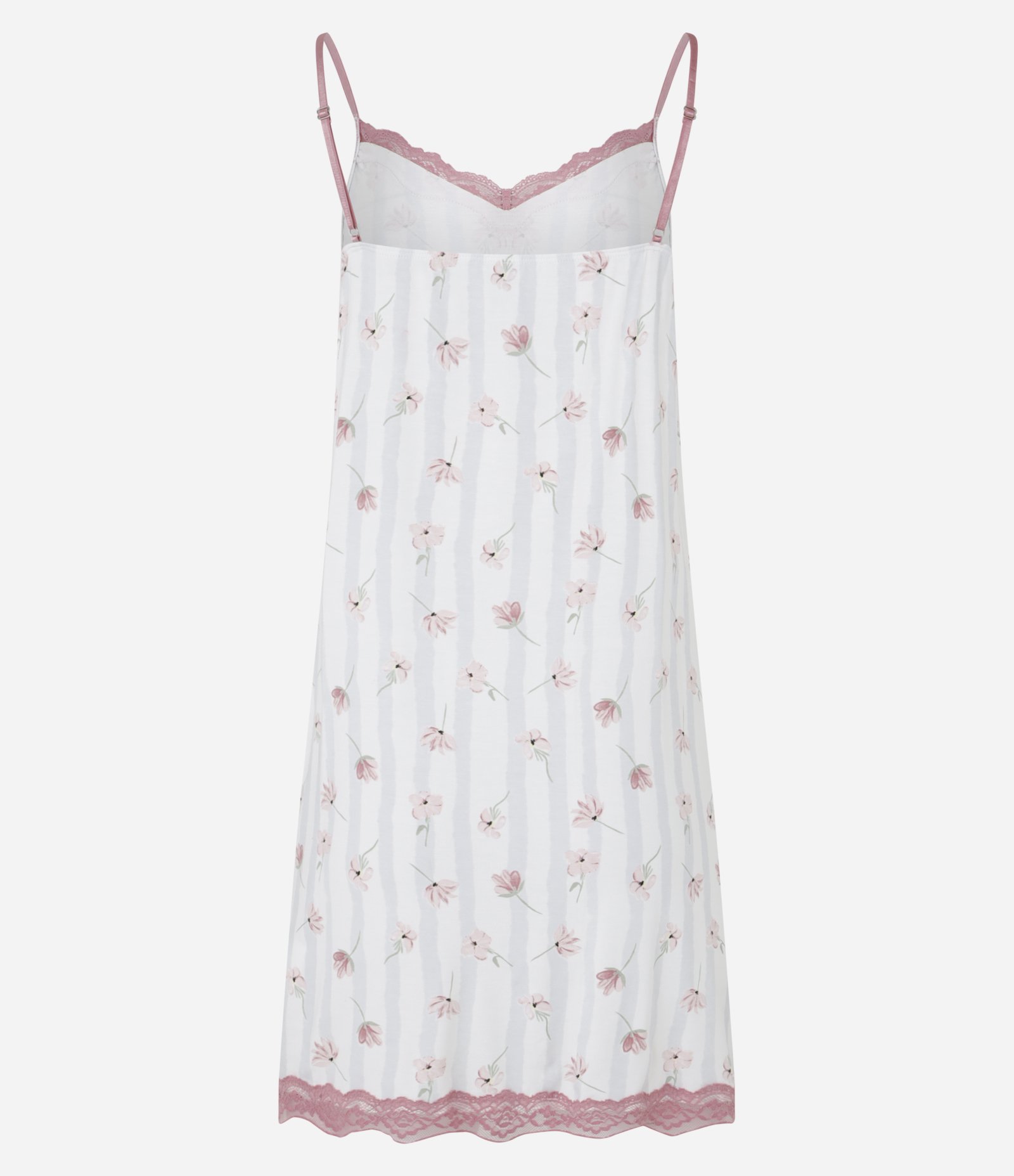 Camisola Alcinha em Viscose com Estampa Floral e Detalhe em Renda Branco 5