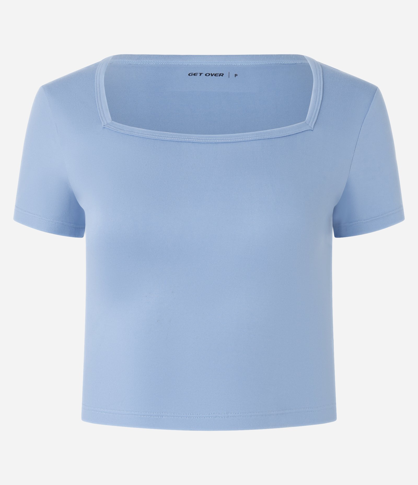 Camiseta Cropped Esportiva em Microfibra com Toque Suave Azul Claro 4