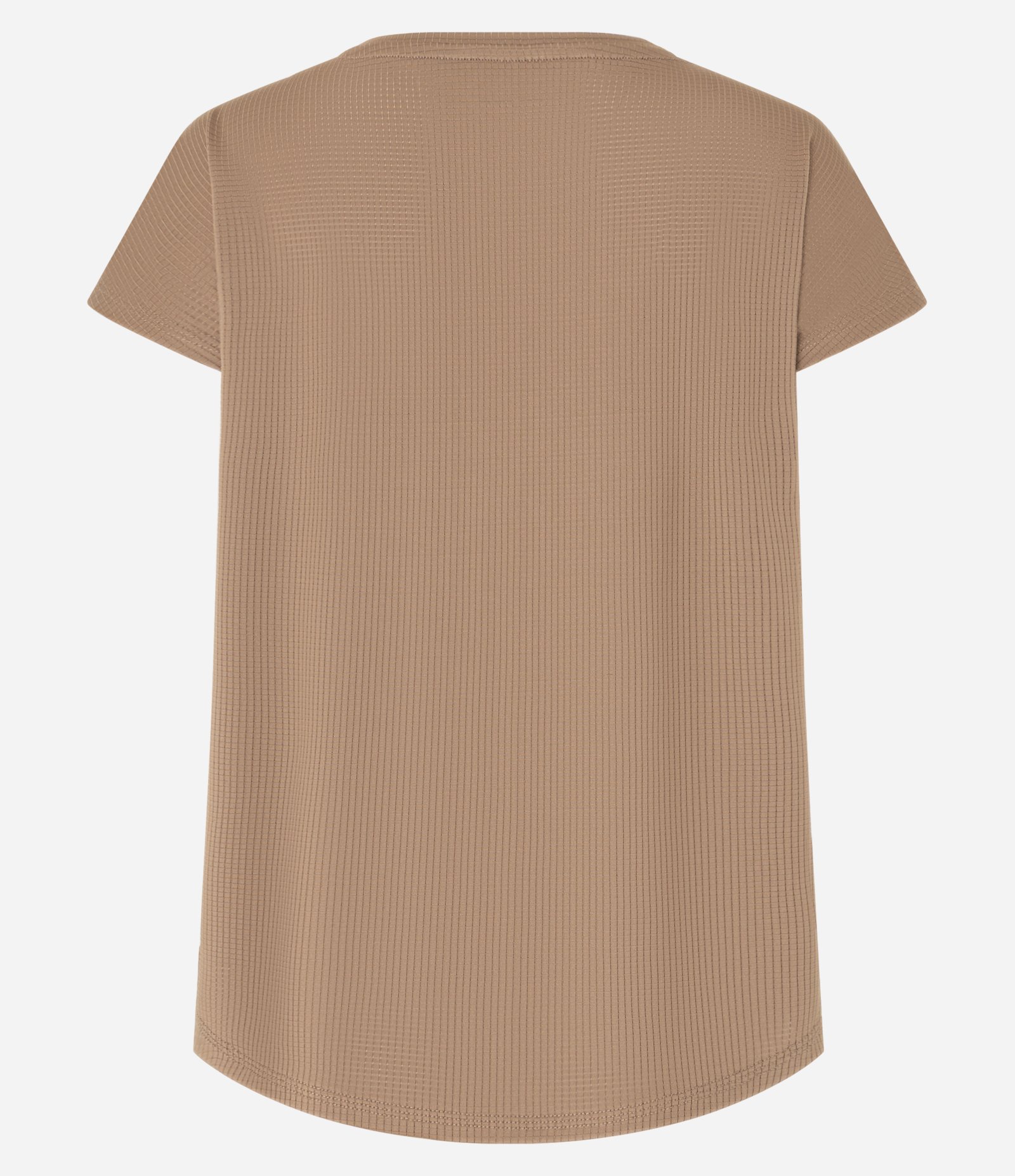 Camiseta Esportiva em Microfibra com Decote Redondo Bege 5