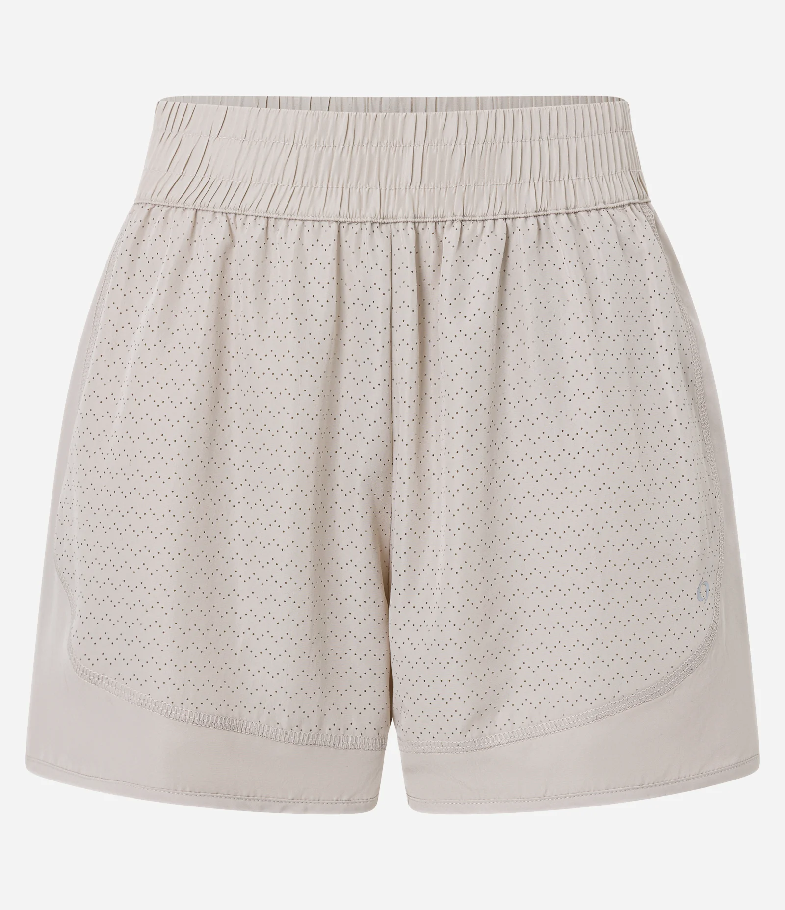 Bermuda Esportiva em Poliéster com Textura de Furinhos Bege 1