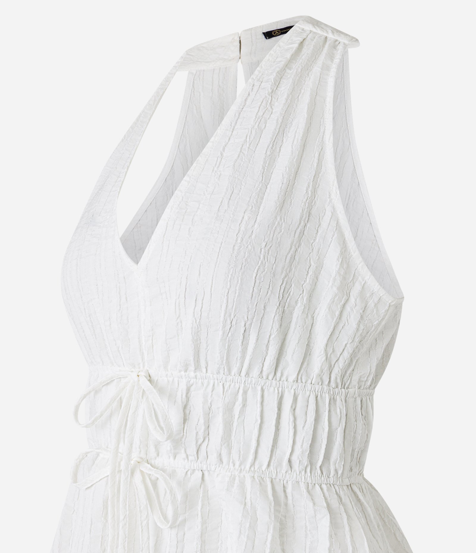 Blusa Texturizada com Elástico Duplo na Cintura Branco 6