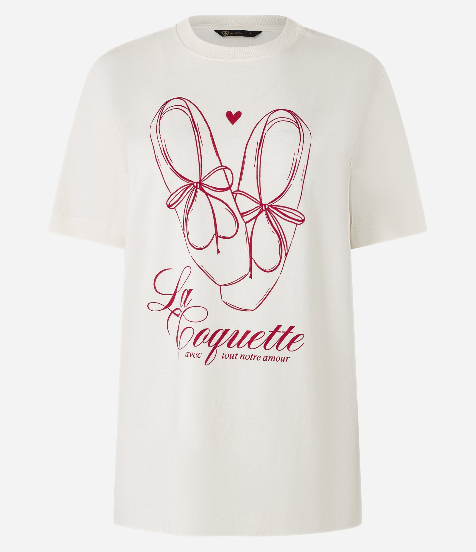 Camiseta em Algodão com Estampa Saapitlhas de Ballet Bege 5