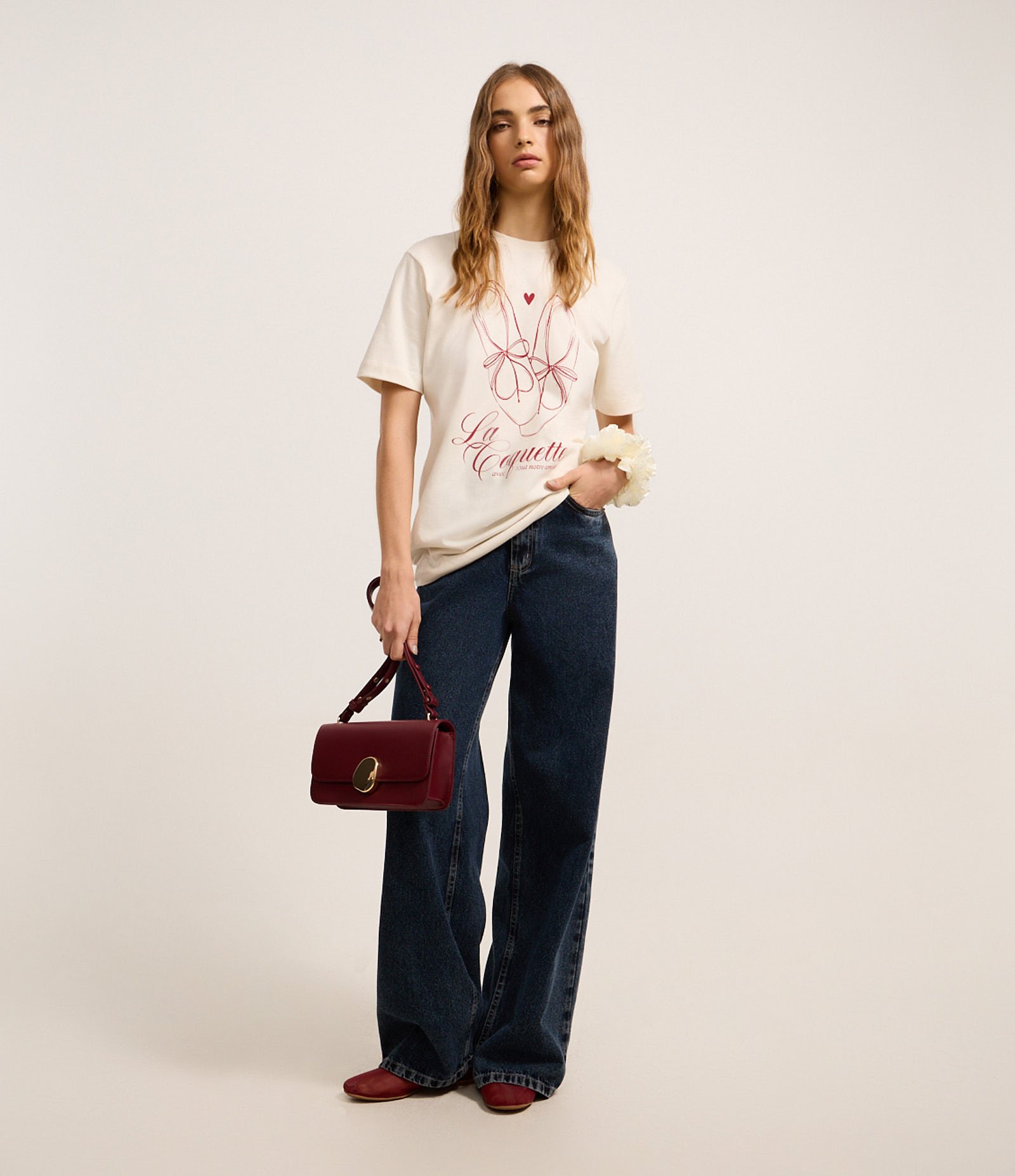 Camiseta em Algodão com Estampa Saapitlhas de Ballet Bege 3