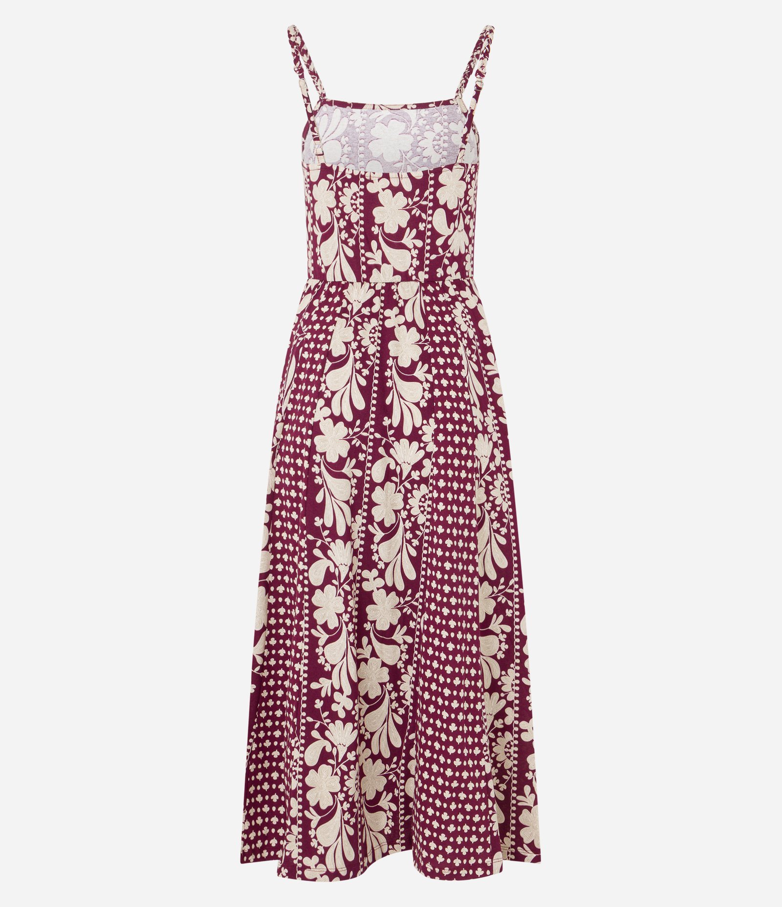 Vestido Longo em Algodão com Estampa Floral Artística Bicolor 6