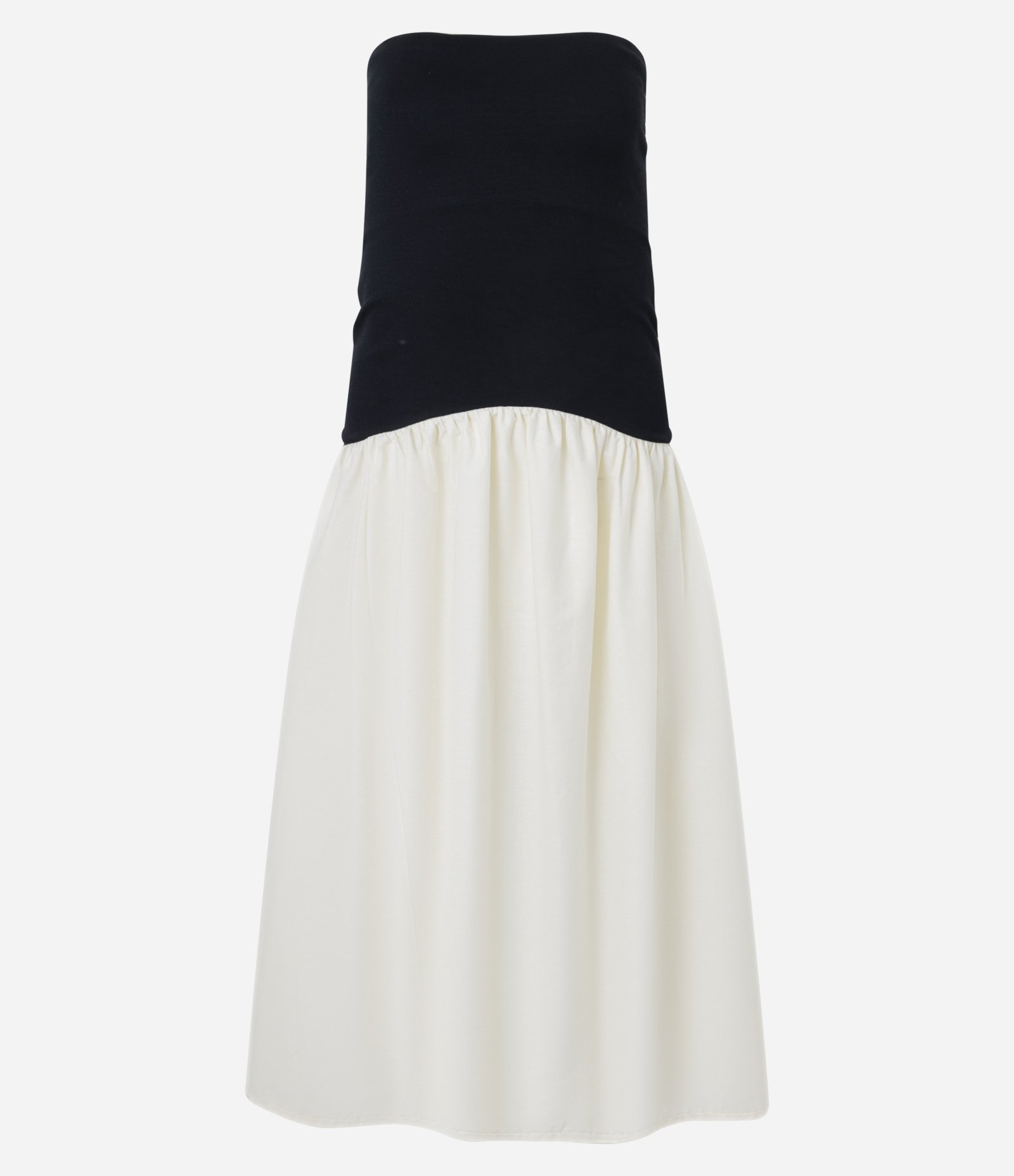 Vestido Longo em Viscose e Algodão com Saia Rodada Preto 7