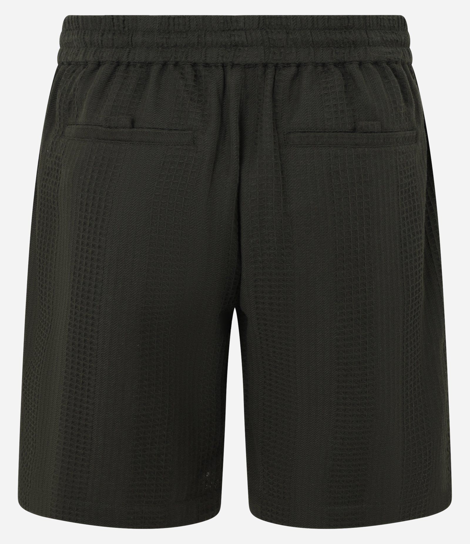 Bermuda em Algodão com Amarração no Cós e Textura Quadriculada Vertical Verde escuro 6