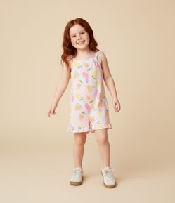 Macaquinho Infantil em Algodão com Estampa Tropical - Tam 1 a 6 Anos