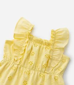 Vestido Infantil Bordado com Alcinha de Babado - Tam 1 a 6 anos
