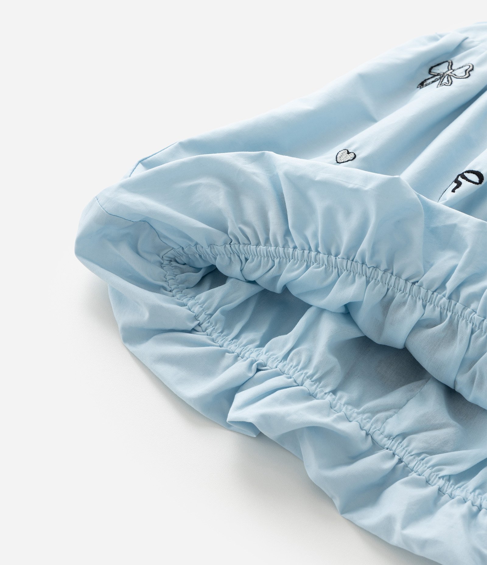 Vestido Balonê Infantil com Bordados de Laços - Tam 1 a 6 Anos Azul 6