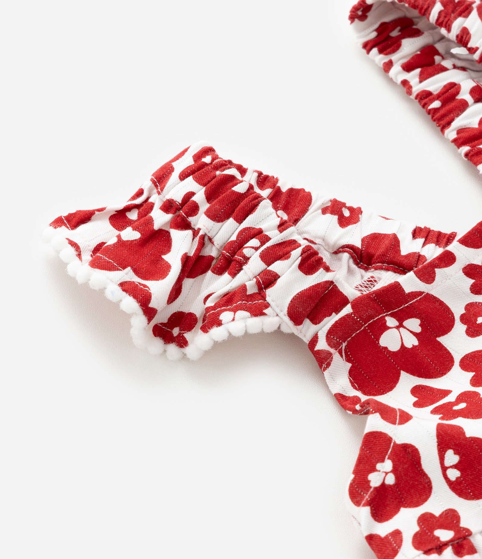 Vestido Infantil em Viscose com Estampa Floral - Tam 1 a 6 Anos Vermelho 6