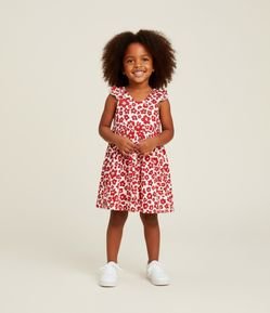 Vestido Infantil em Viscose com Estampa Floral - Tam 1 a 6 Anos
