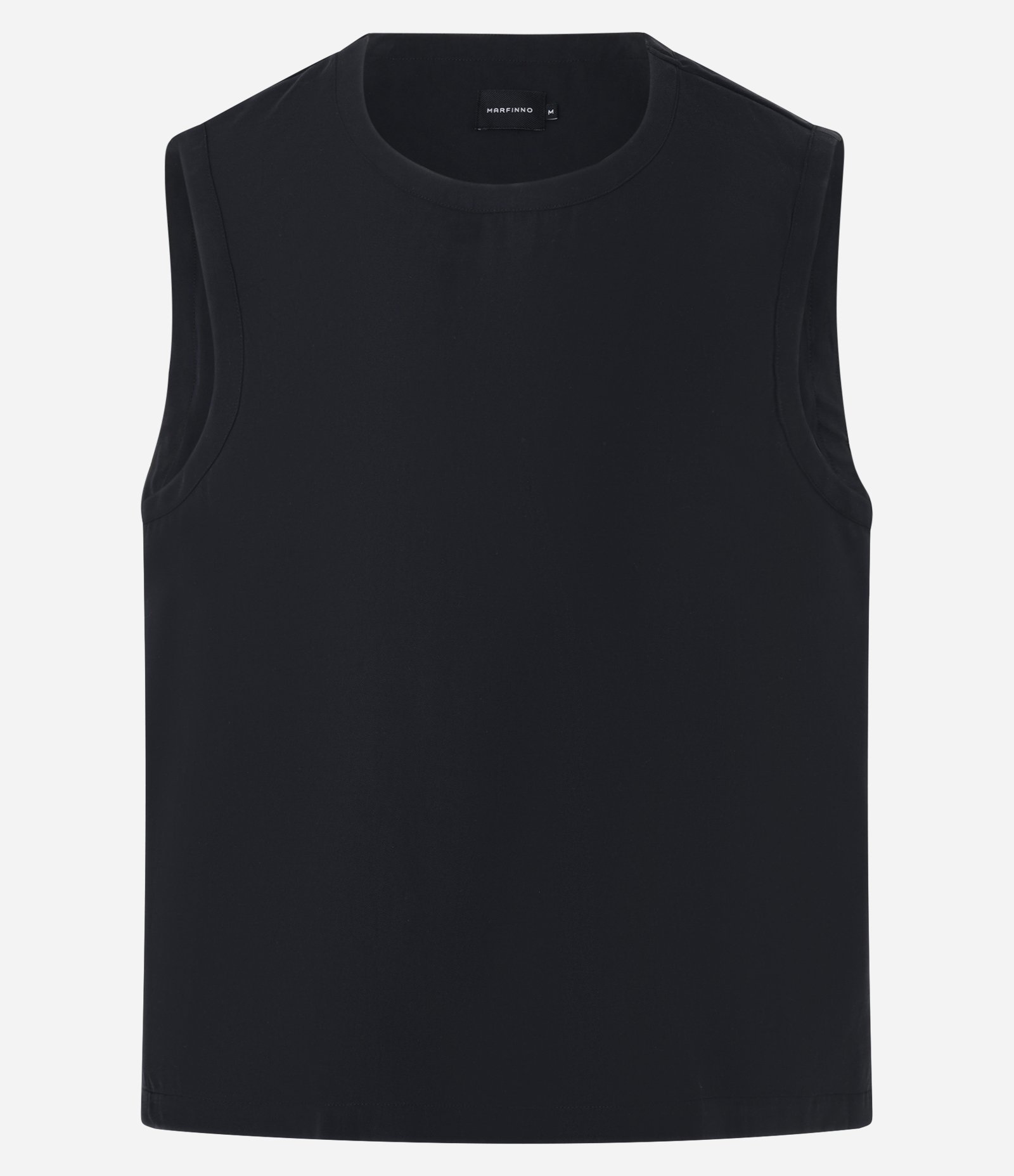 Regata Boxy em Modal com Gola Redonda Preto 6