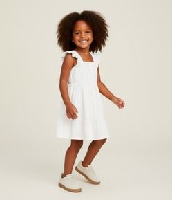 Vestido Infantil de Alcinha com Detalhes Franzidos - Tam 1 a 6 Anos